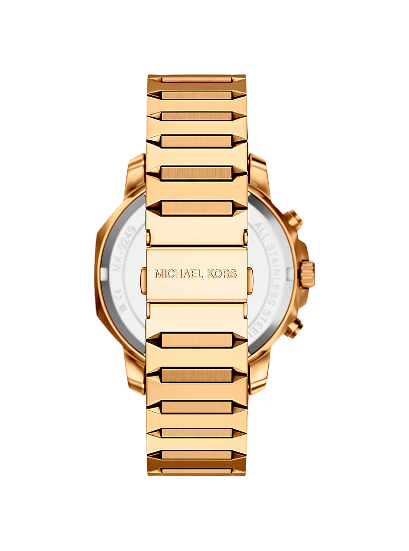 Michael Kors Mens Oversized Prescott Gold-Tone Watch - Image 3
