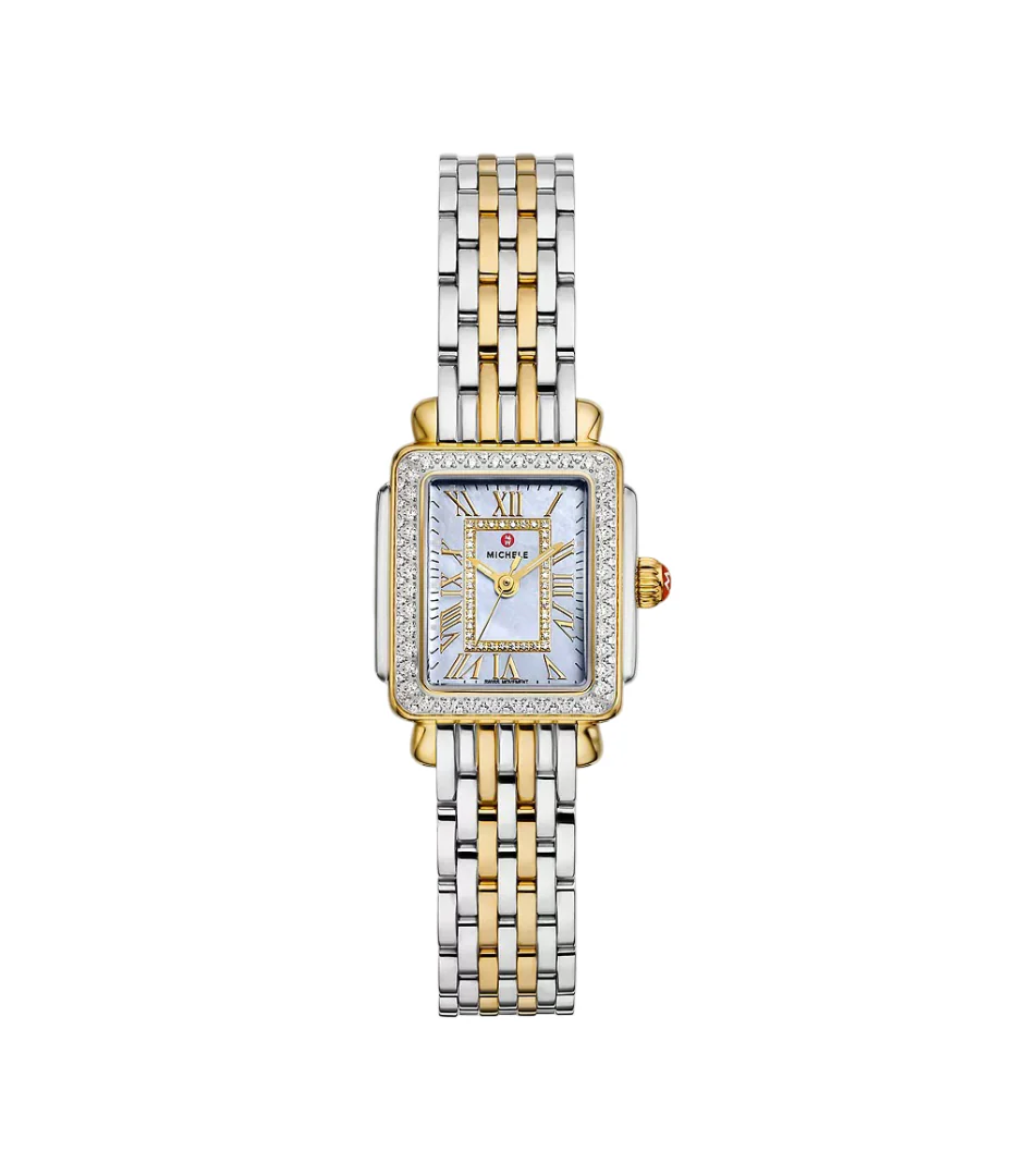 Michele Deco Madison Mini Diamond Two-Tone 18K Gold-Plated Watch