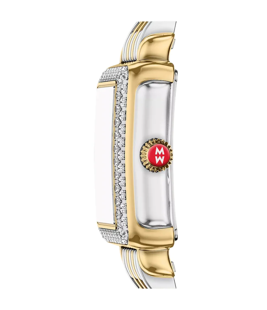 Michele Deco Madison Mini Diamond Two-Tone 18K Gold-Plated Watch - Image 3