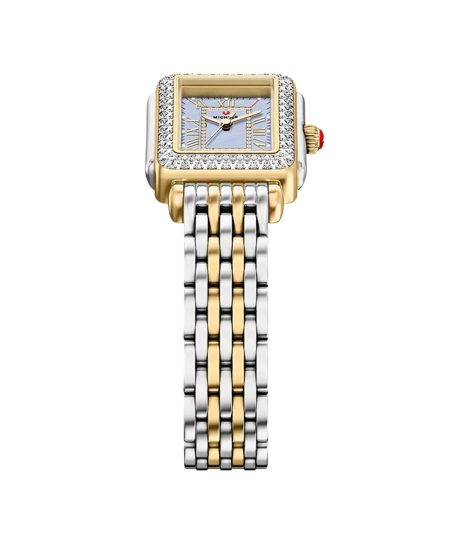 Michele Deco Madison Mini Diamond Two-Tone 18K Gold-Plated Watch - Image 4