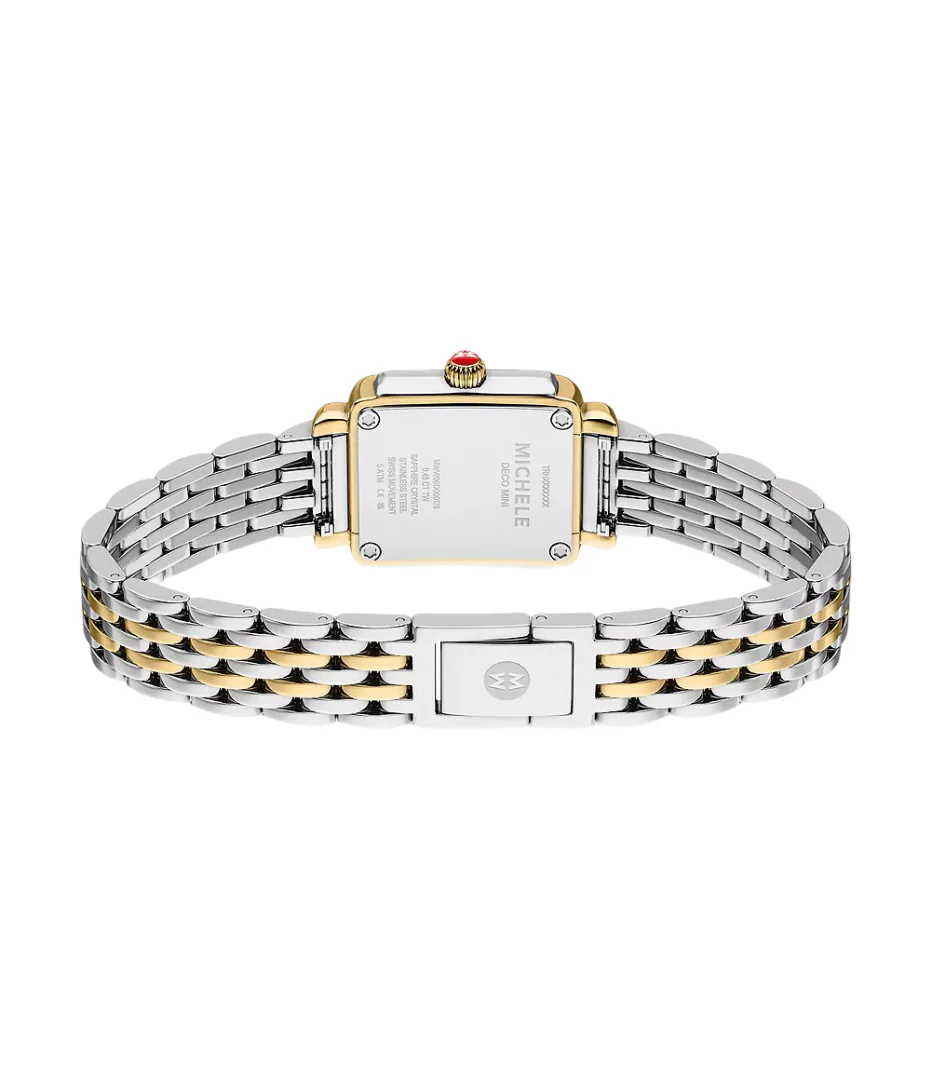 Michele Deco Madison Mini Diamond Two-Tone 18K Gold-Plated Watch - Image 5
