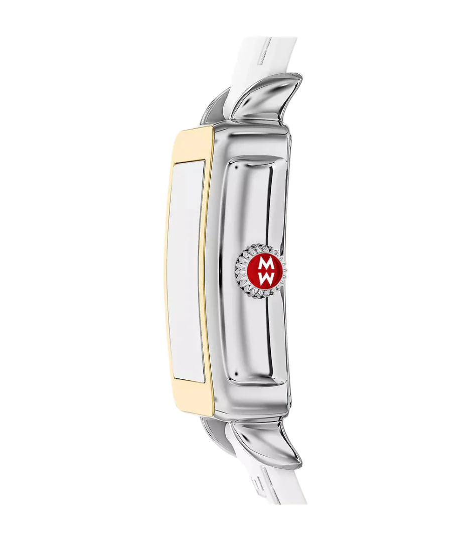 Michele Deco Sport Mid Two-Tone White Silicone Watch - Image 3
