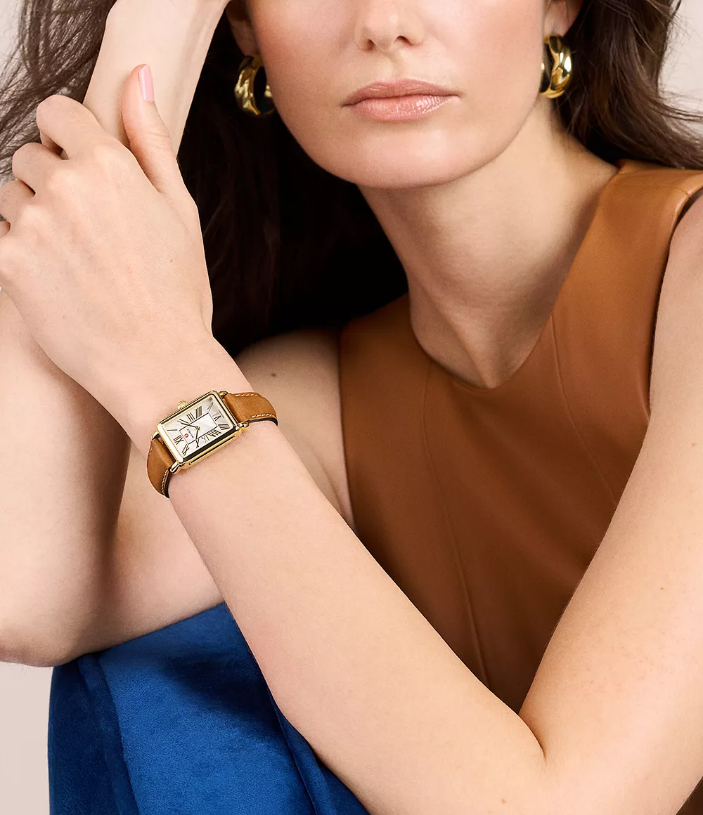 Michele Deco Park 18K Gold-Plated Watch - Image 8