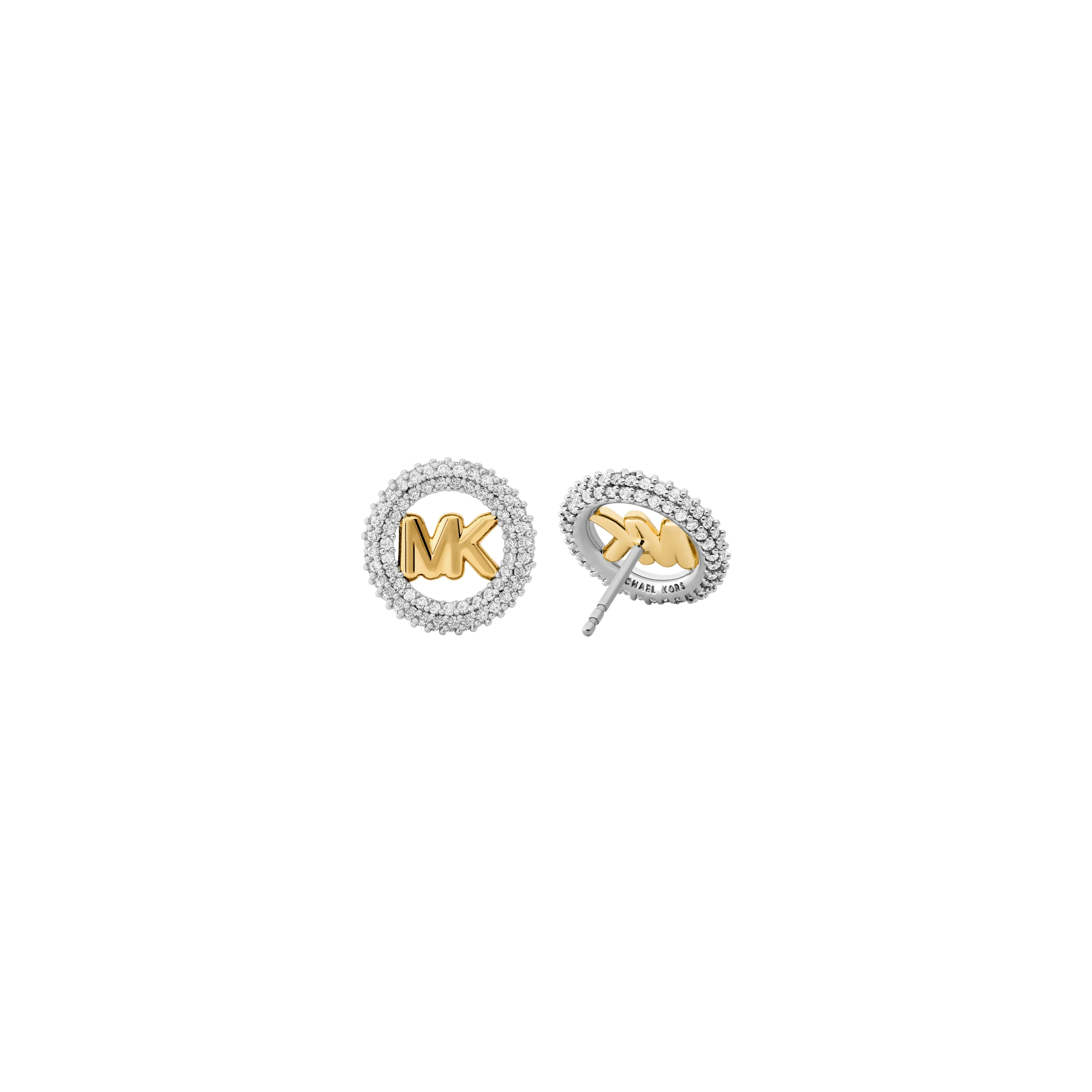 Michael Kors Gold-Tone Small Pavé Logo Stud Earrings - Image 2