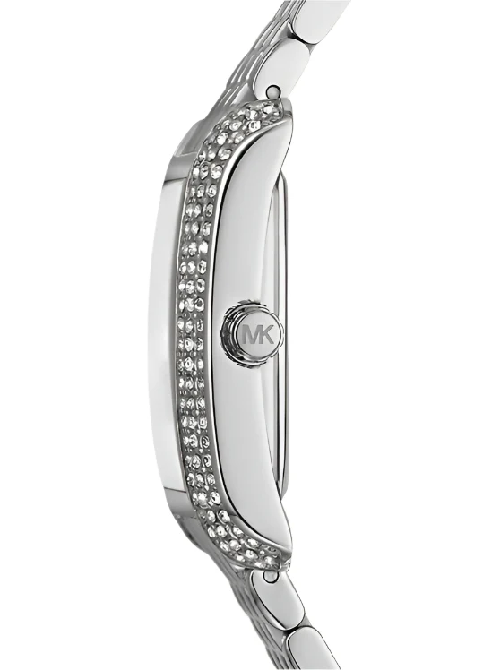 Michael Kors Womens Petite Emery Pavé Silver-Tone Watch - Image 2