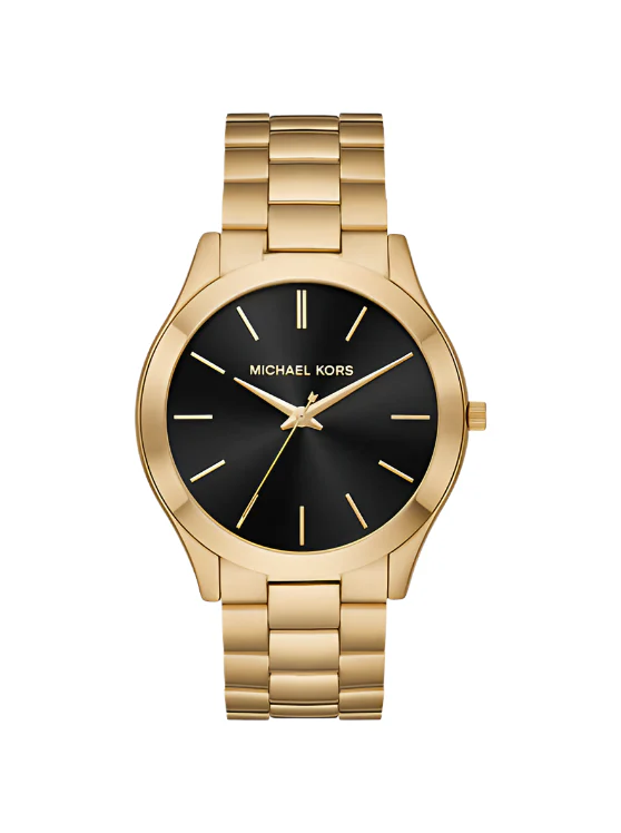 Michael Kors Mens Oversized Slim Runway Gold-Tone Watch