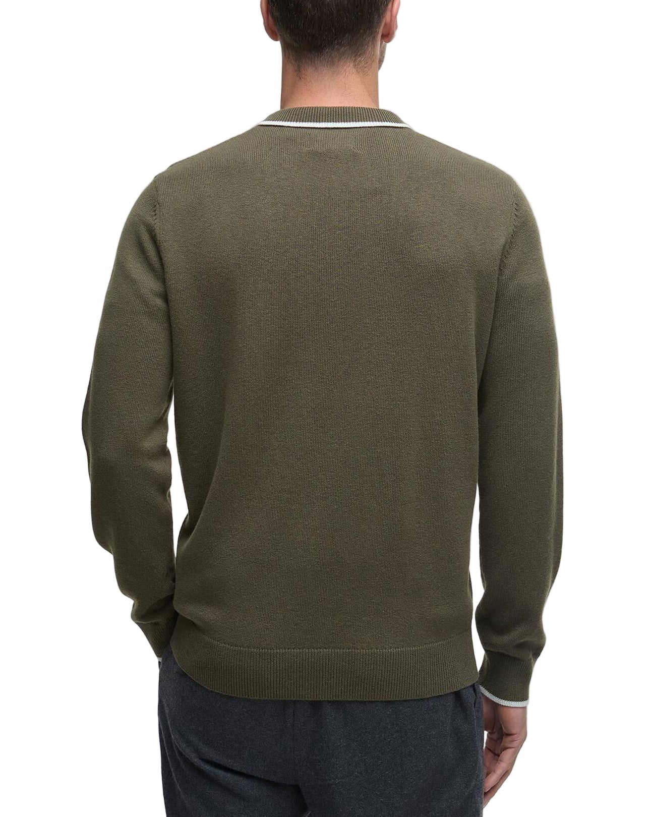 Barbour Mens Fenhill Knitted Long Sleeve Polo Shirt - Image 3
