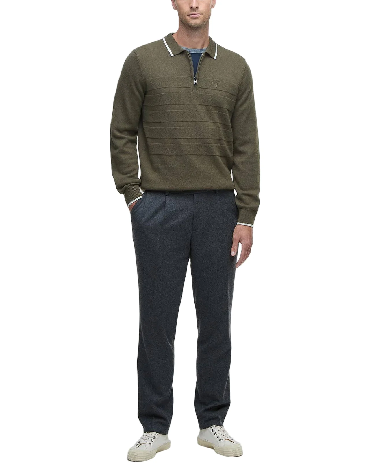 Barbour Mens Fenhill Knitted Long Sleeve Polo Shirt - Image 4
