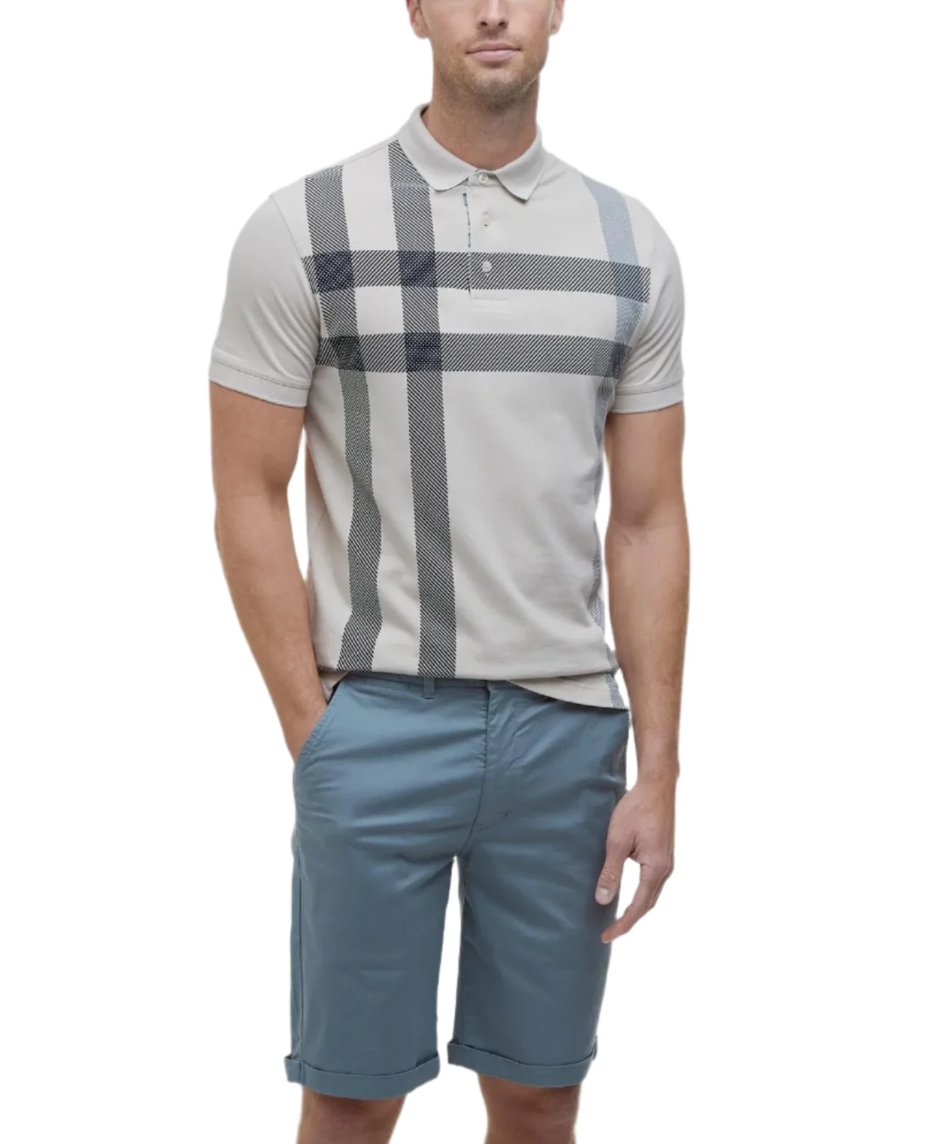 Barbour Mens Blaine Tartan Short Sleeve Polo Shirt - Image 2