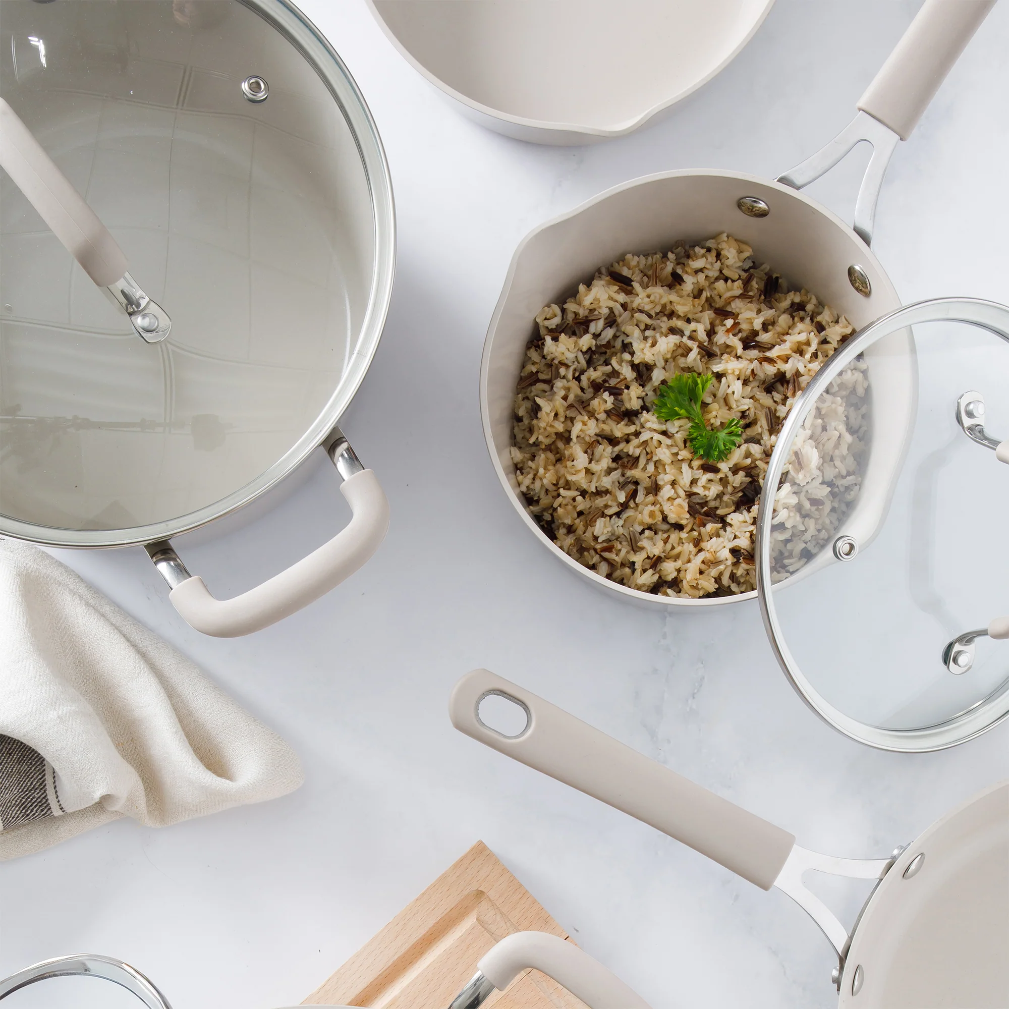 Martha Stewart Heathland Premium Nonstick Ceramic Cookware Set - 10 Piece - Image 4