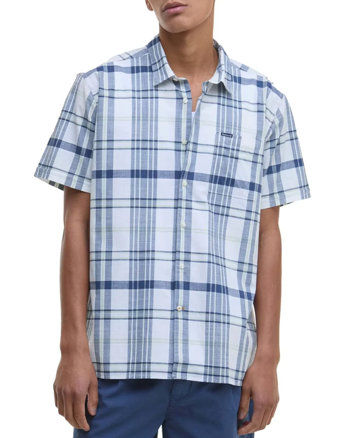 Barbour Mens Grassbeach Summer Woven Short Sleeve Button Down Shirt - Image 2