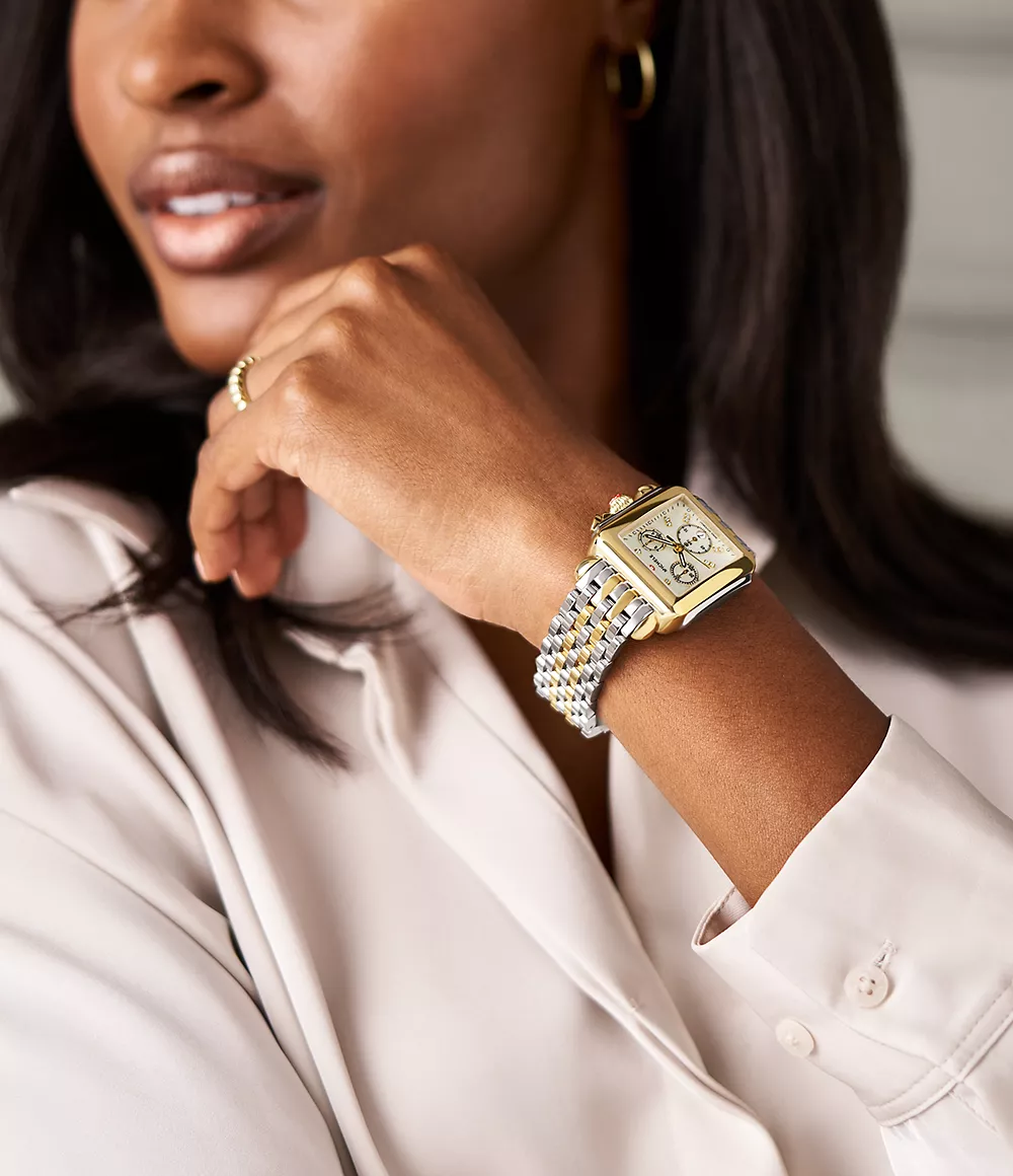 Michele Deco Two-Tone 18K Gold-Plated Diamond Dial Watch - Image 4