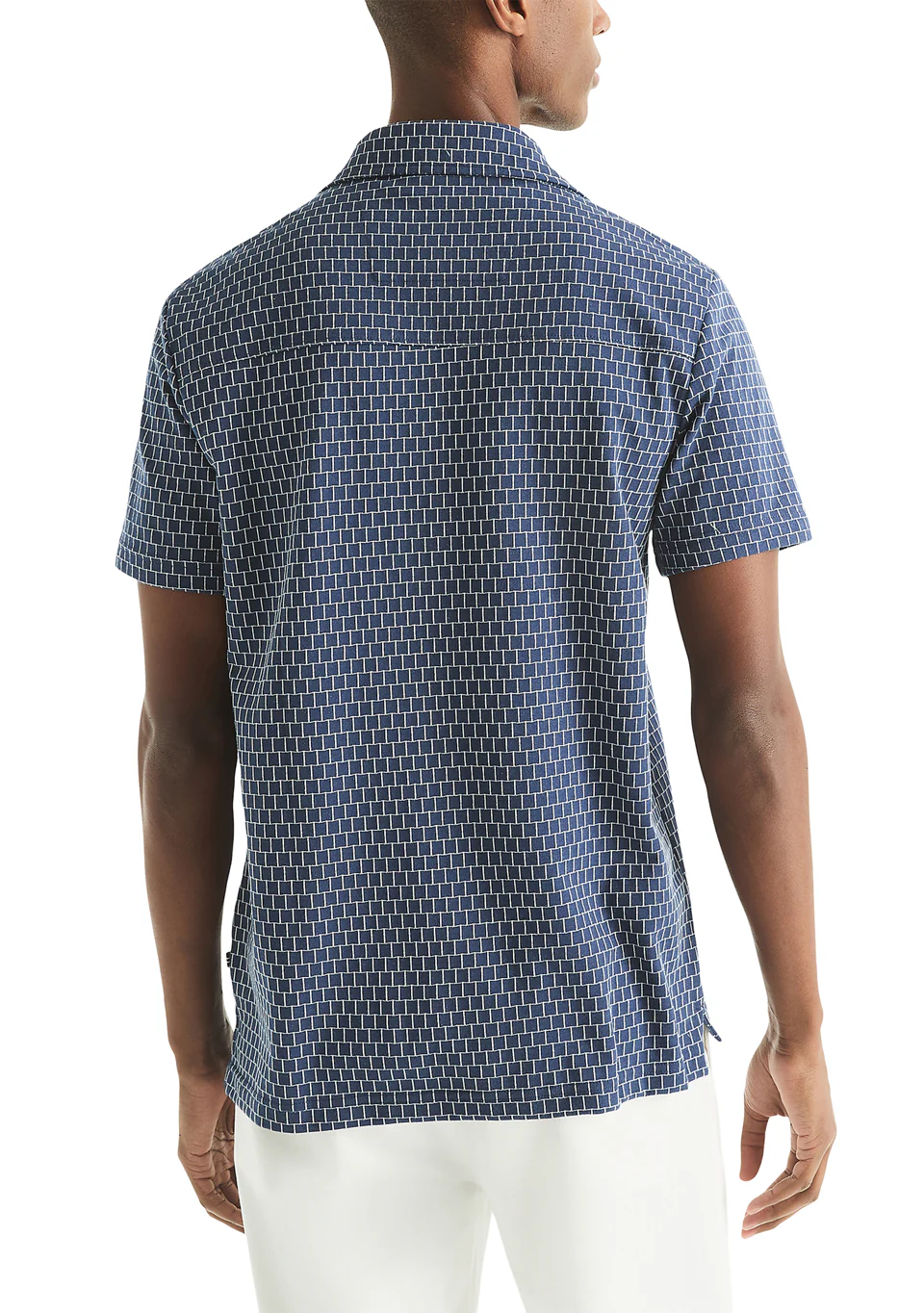 Nautica Mens Brick Pattern Short Sleeve Button Down Shirt - Image 2
