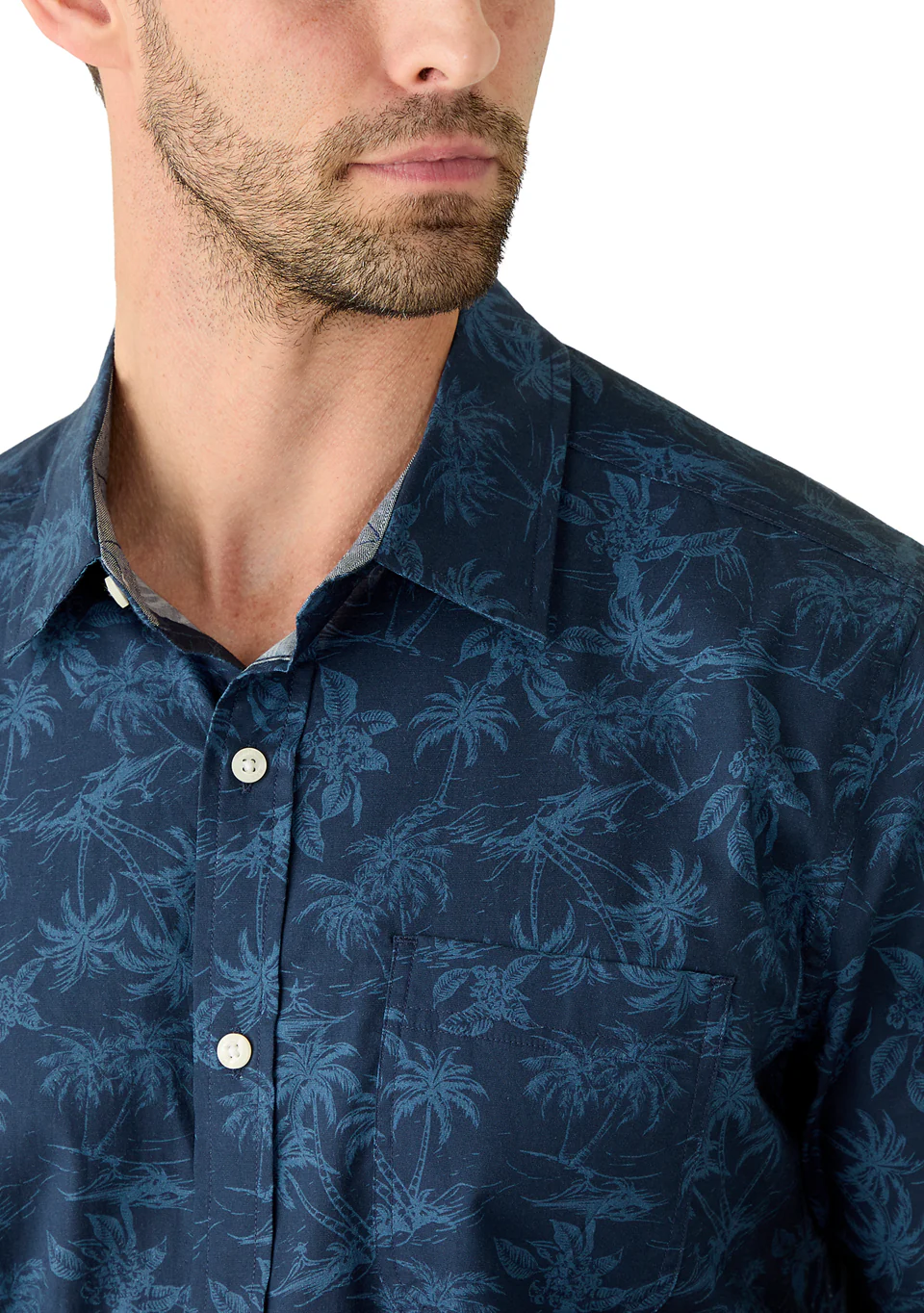 Nautica Mens Palm Tree Print SHort Sleeve Button-Down Shirt - Image 4