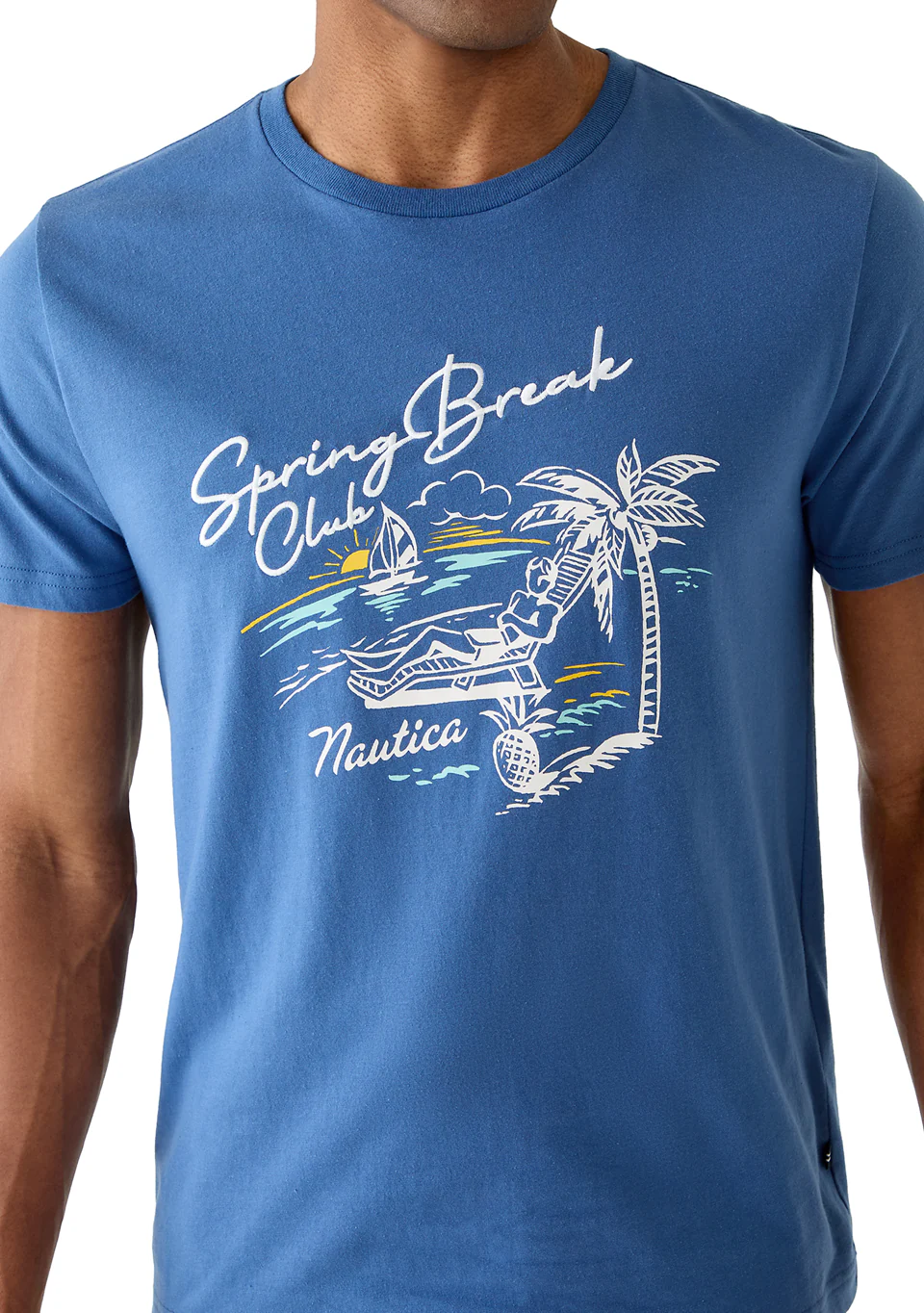 Nautica Mens Sustainably Crafted Spring Break Graphic Short Sleeve T-Shirt - Image 4