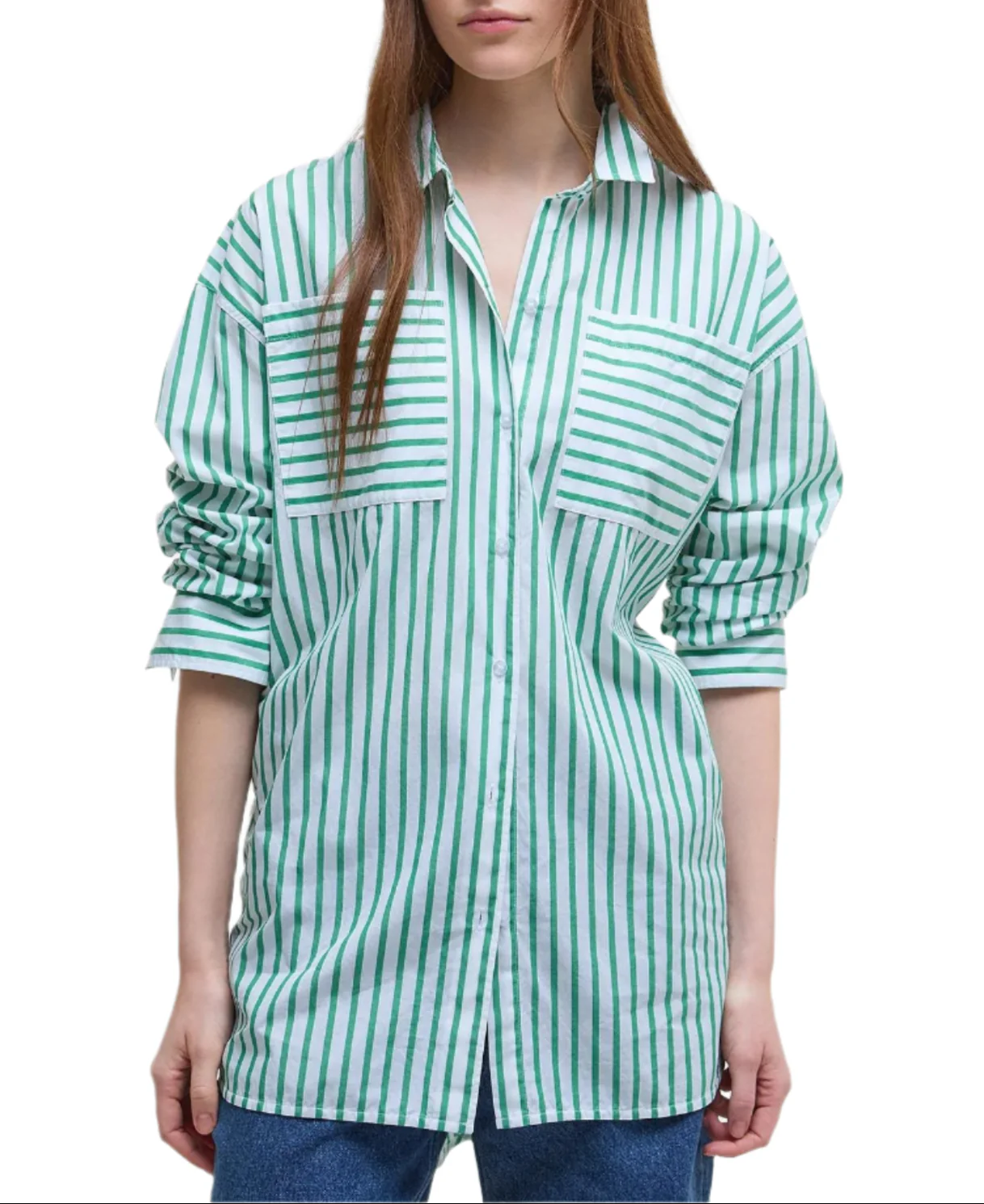 Barbour Womens Nicola Striped Relaxed Long-Sleeved Shirt - Image 2