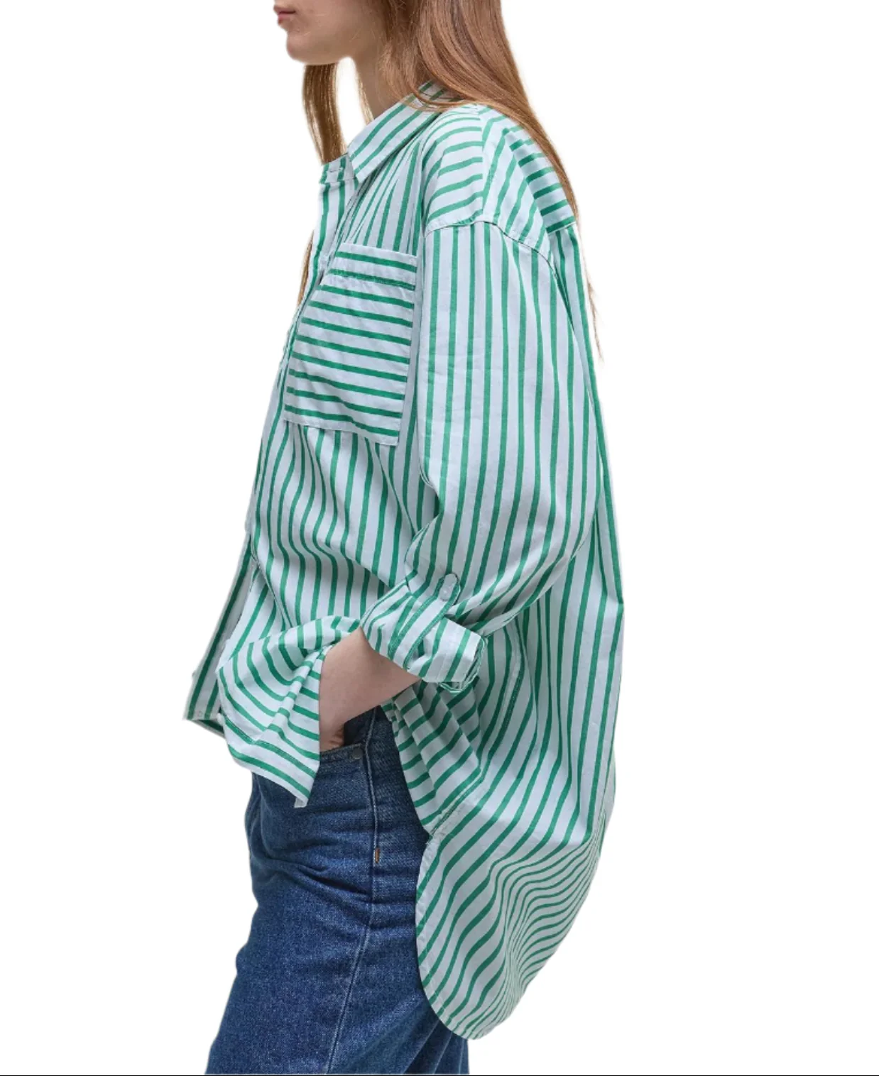 Barbour Womens Nicola Striped Relaxed Long-Sleeved Shirt - Image 4