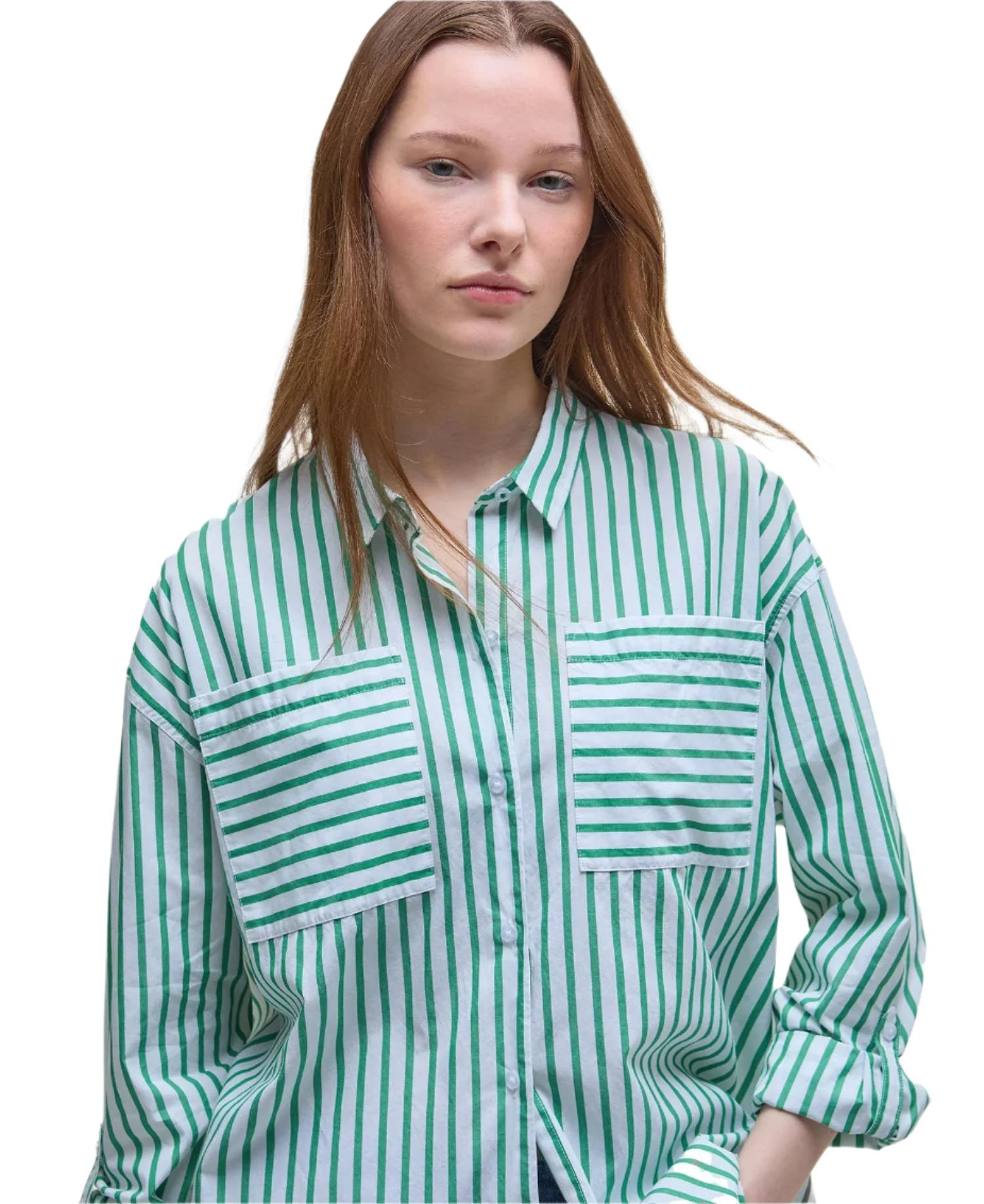 Barbour Womens Nicola Striped Relaxed Long-Sleeved Shirt - Image 5