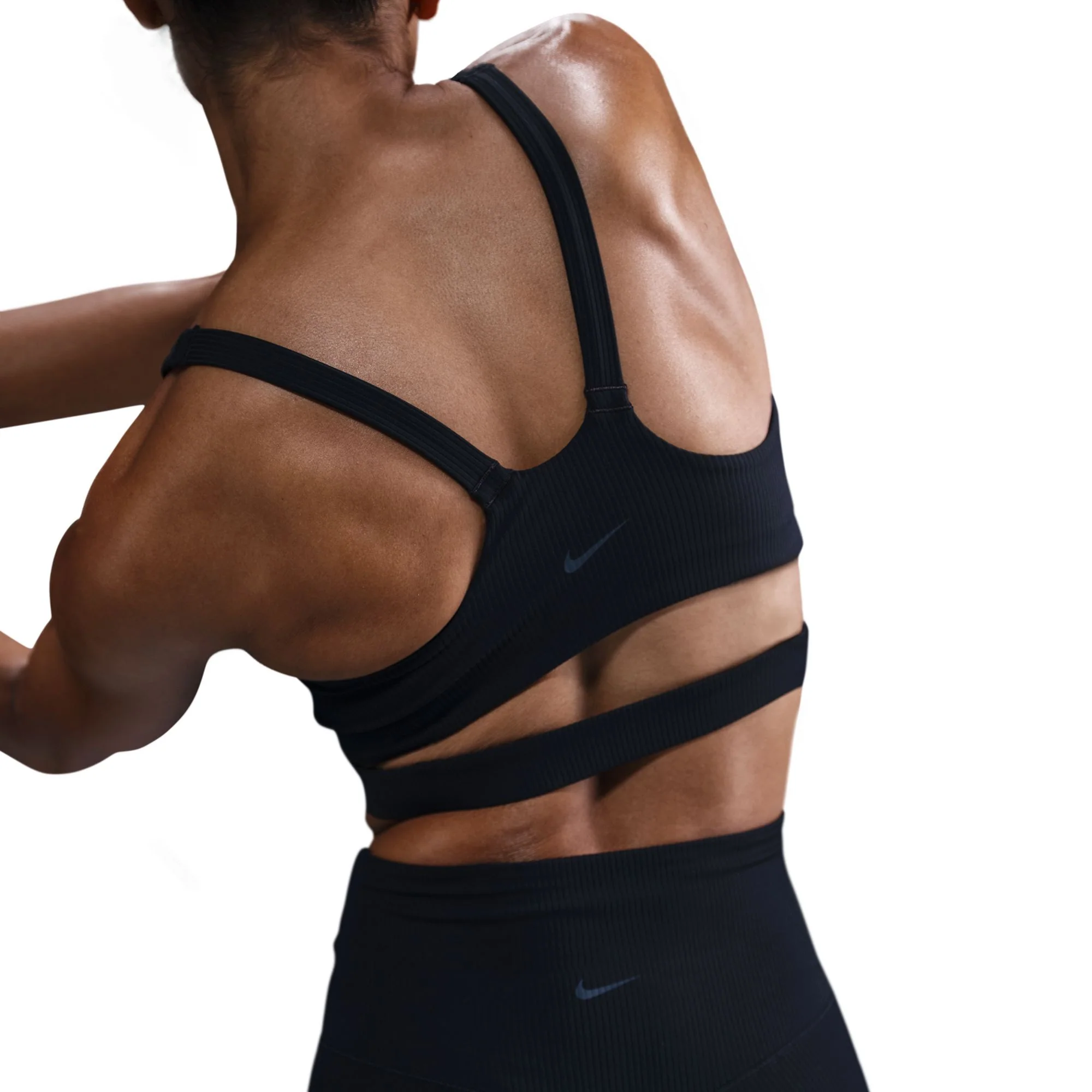 Nike Womens Zenvy Rib Light-Support Padded Sports Bra - Image 2