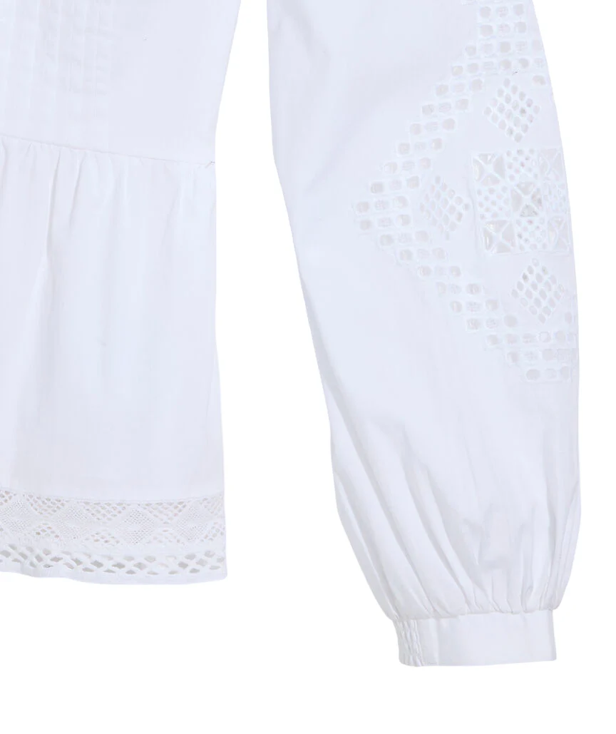 Vineyard Vines Womens Nora Pintuck Eyelet Top - Image 3
