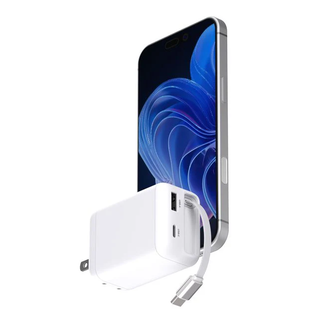 PhoneSuit Novo GaN All-in-One USB-C/A Wall Charger - Built-in Retractable USB-C Cable - 65W PD - Image 2