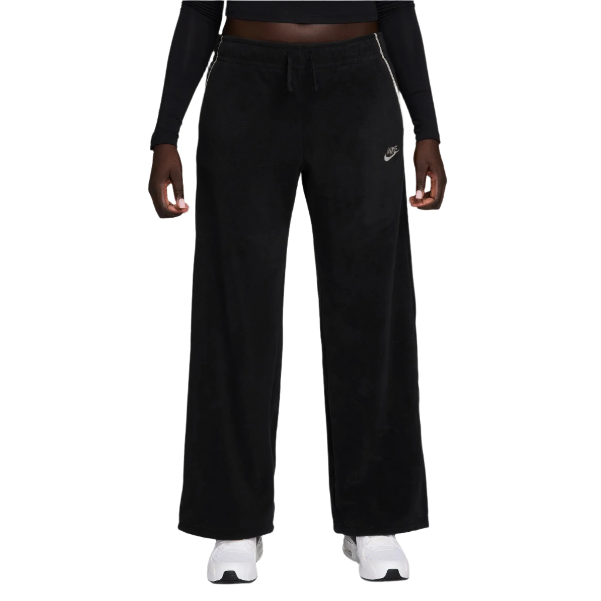 Nike Womens Club Fleece Mid-Rise Wide Leg Pants