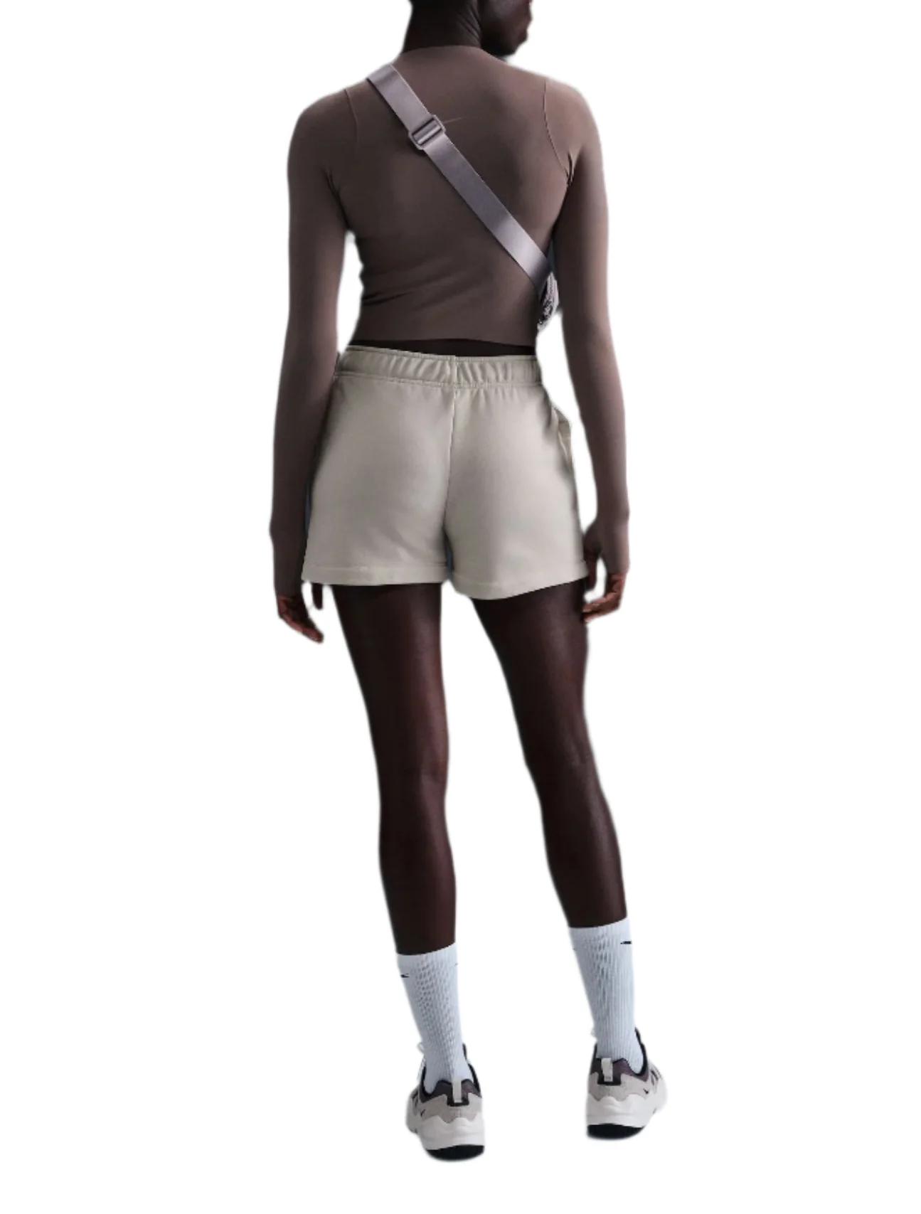 Nike Womens Sportswear Club Fleece Mid-Rise 4" Graphic Shorts - Image 2