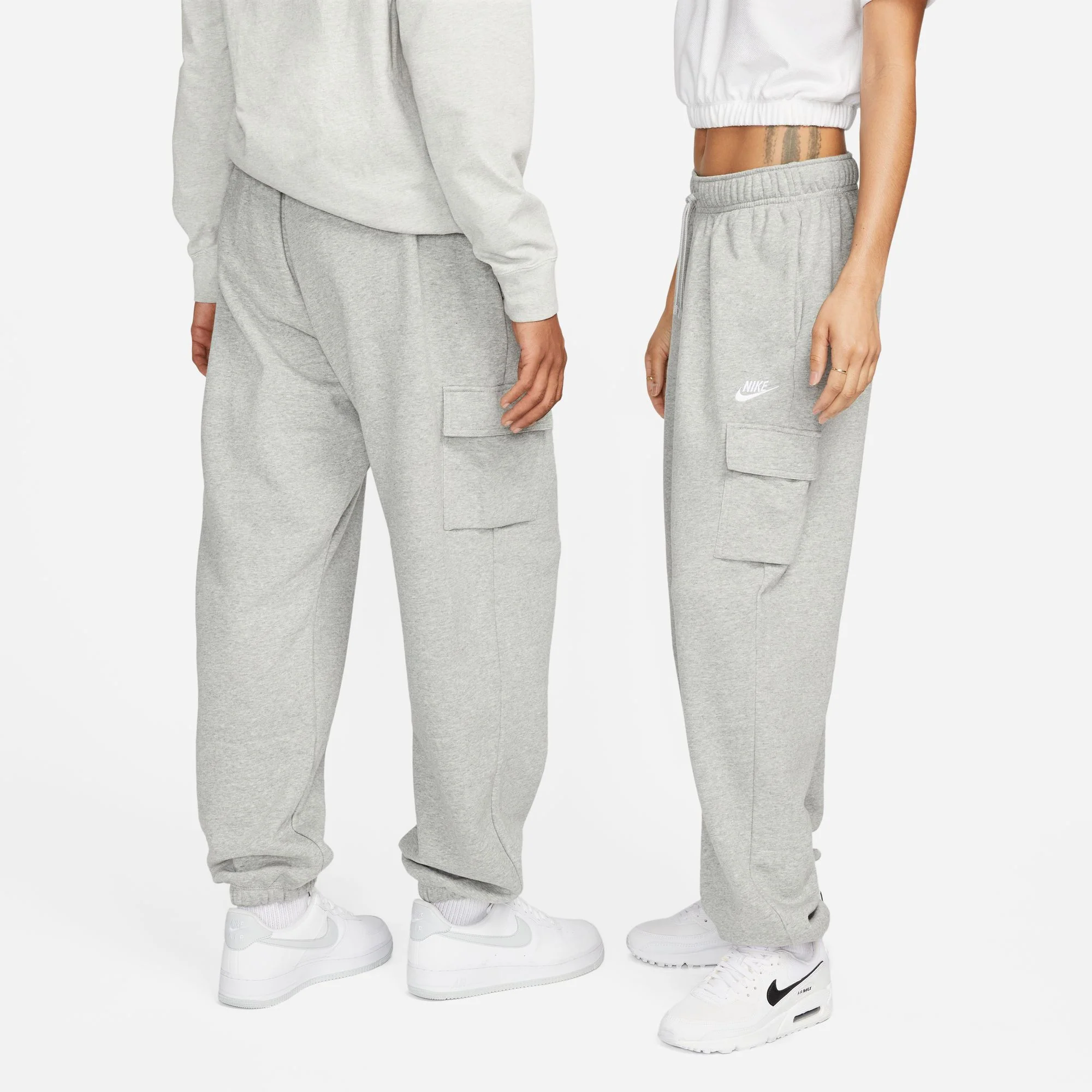 Nike Womens Sportswear Club Fleece Mid-Rise Oversized Cargo Sweatpants - Image 2