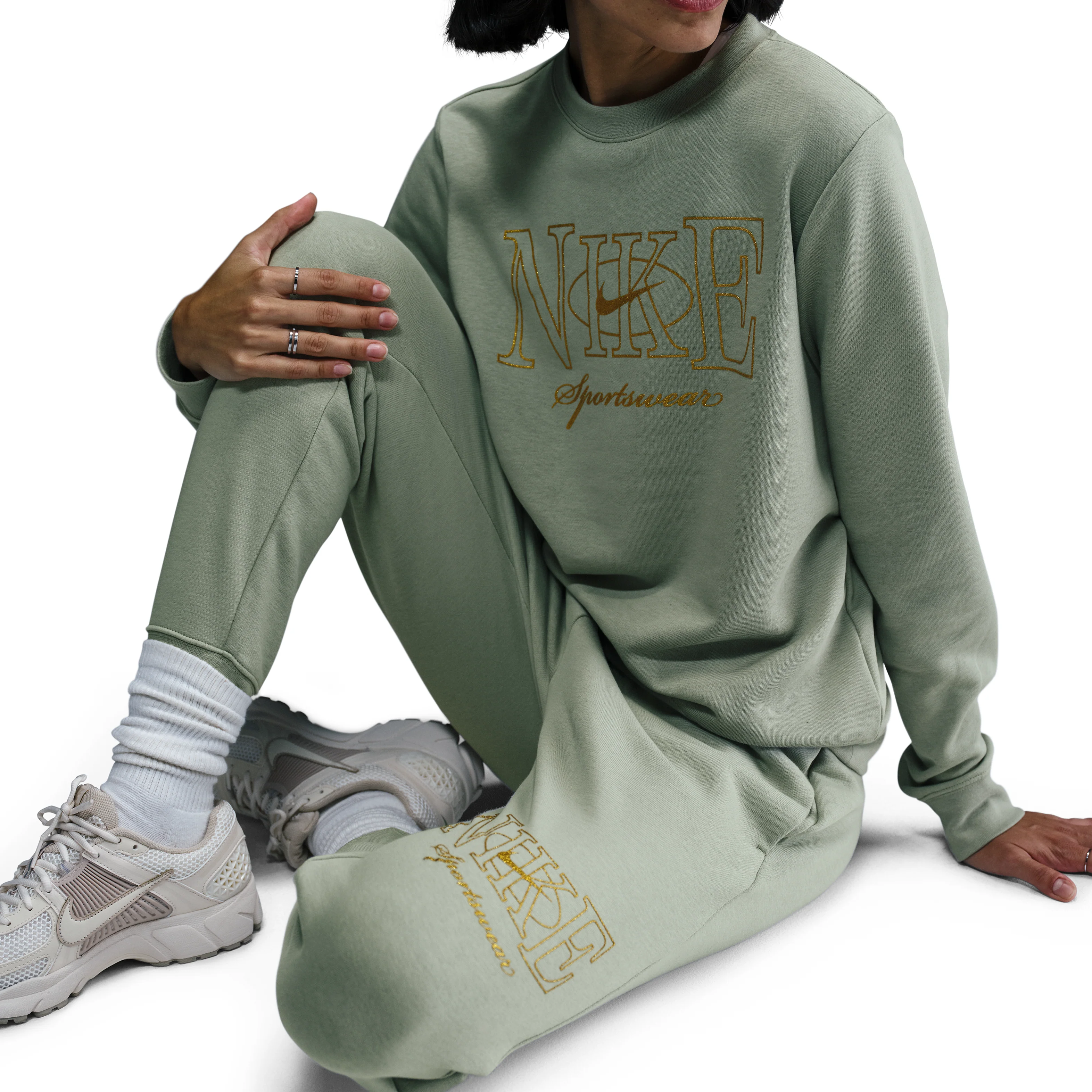 Nike Womens Sportswear Club Fleece Mid-Rise Joggers - Image 5