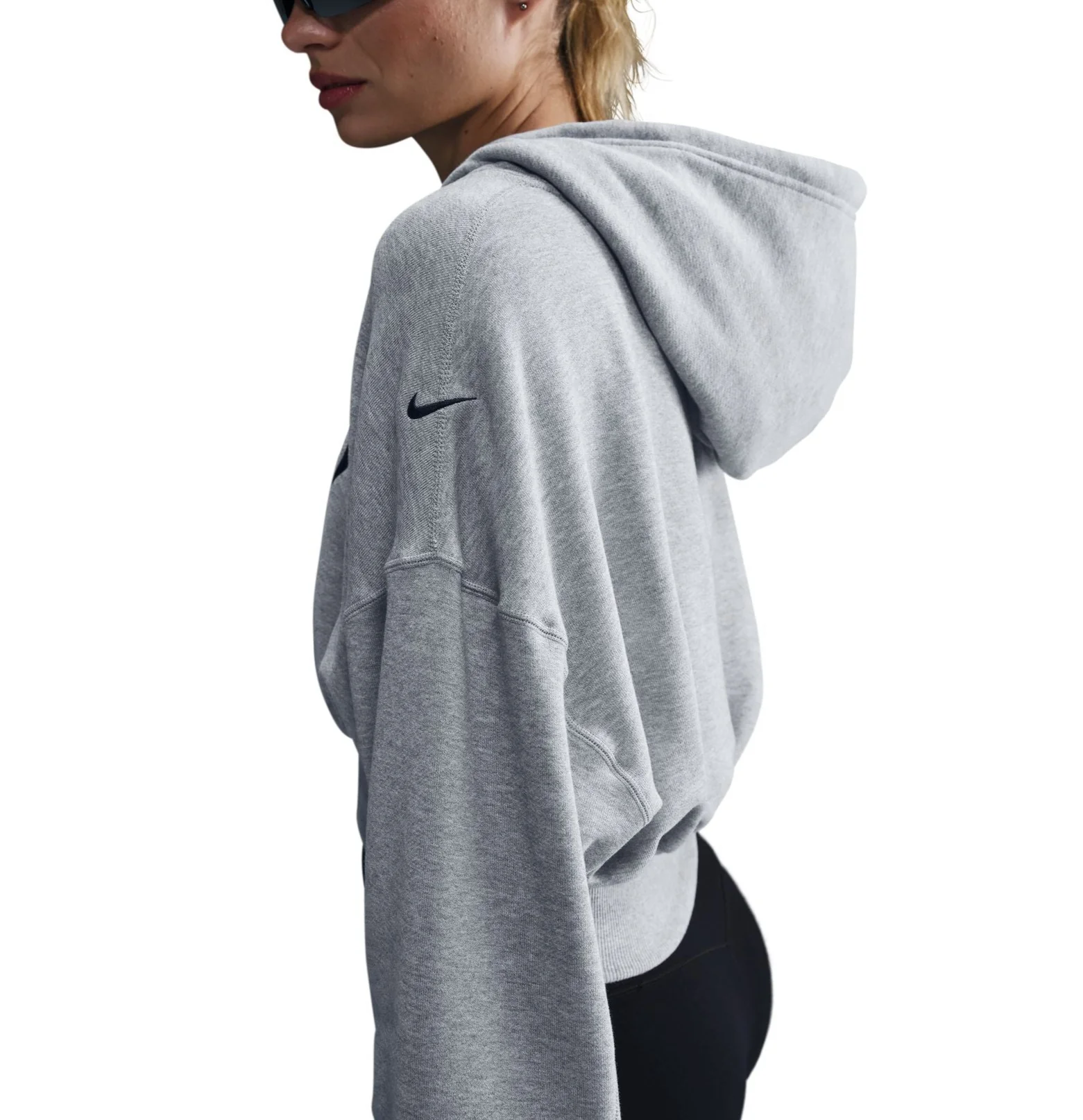 Nike Womens Oversized Cropped French Terry Pullover Hoodie - Image 3