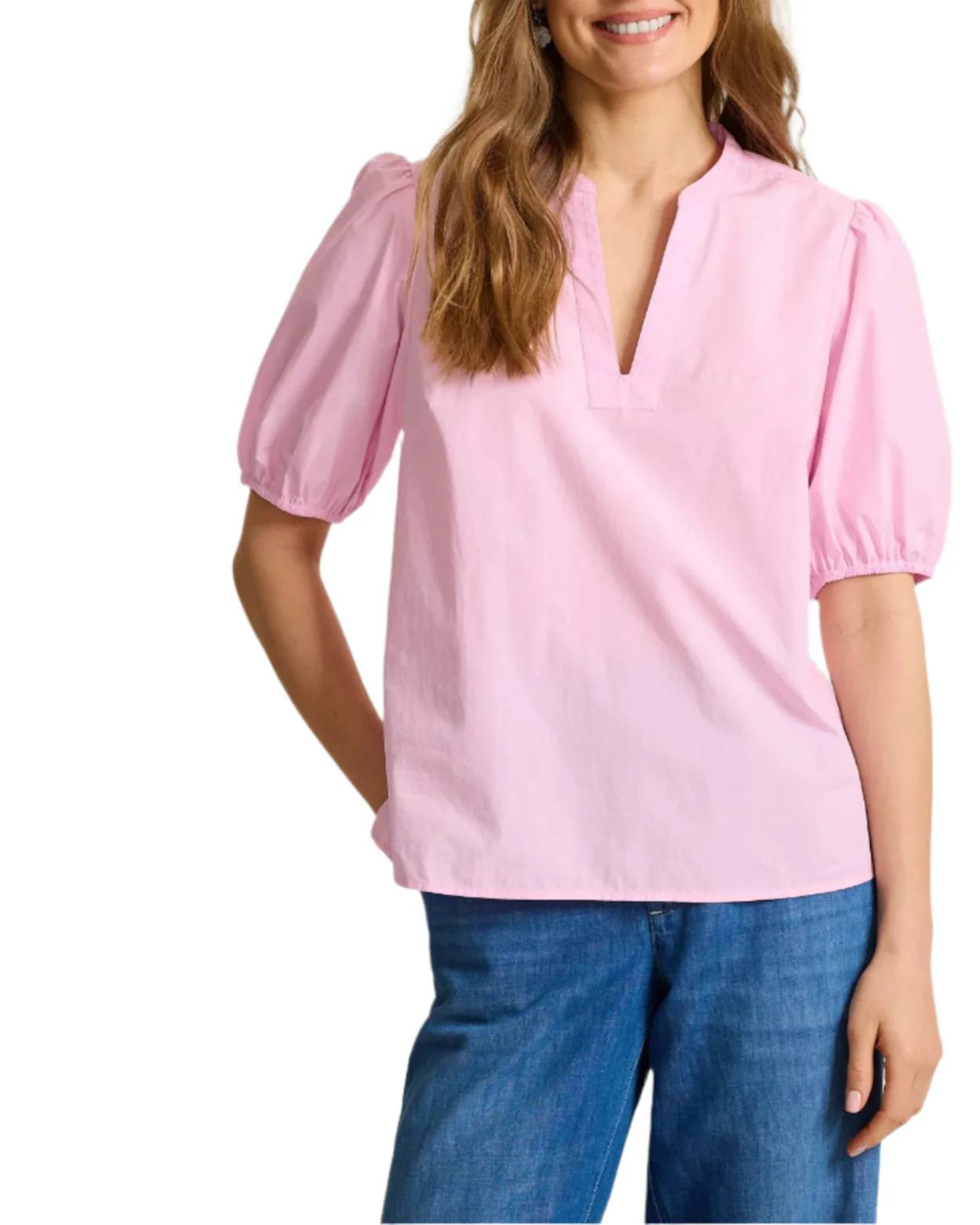 Tommy Bahama Womens Oceana Isle Puff-Sleeve Split-Neck Top