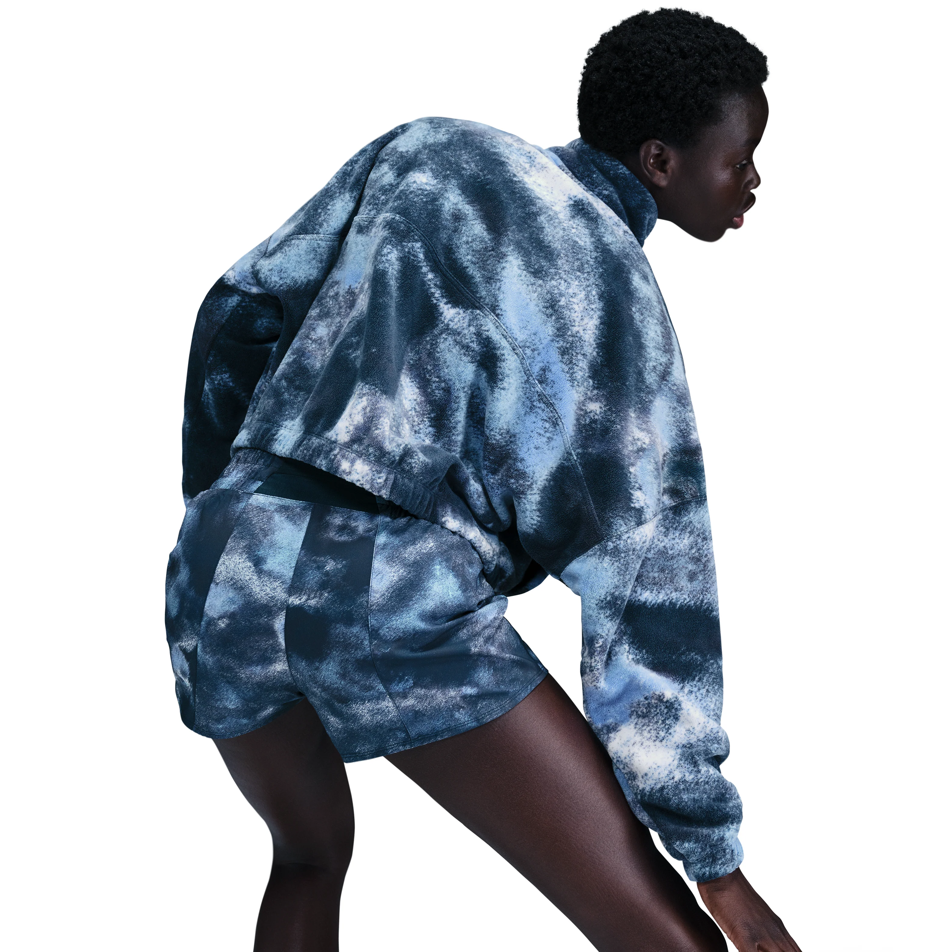 Nike Womens Therma-FIT Oversized 1/2-Zip Fleece Printed Top - Image 3
