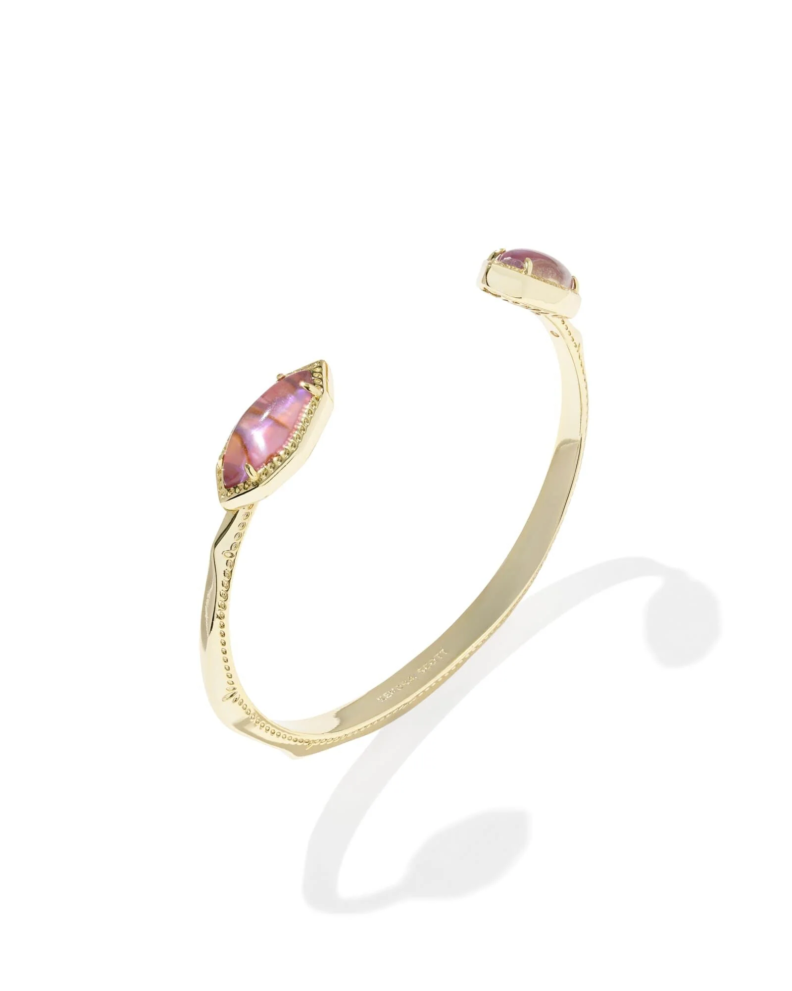 Kendra Scott Ophelia Gold Cuff Bracelet - Light Mauve Illusion - Image 3