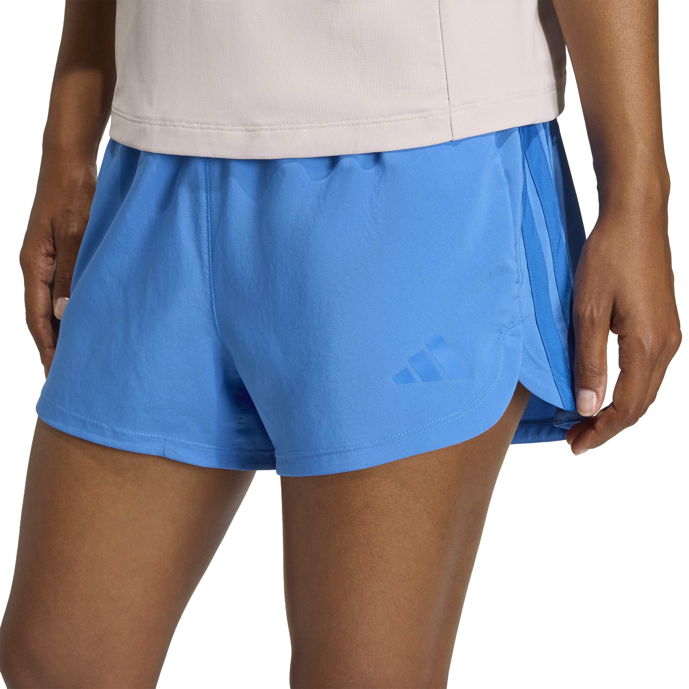 adidas Womens Pacer Workout Woven High Rise Shorts - Image 2