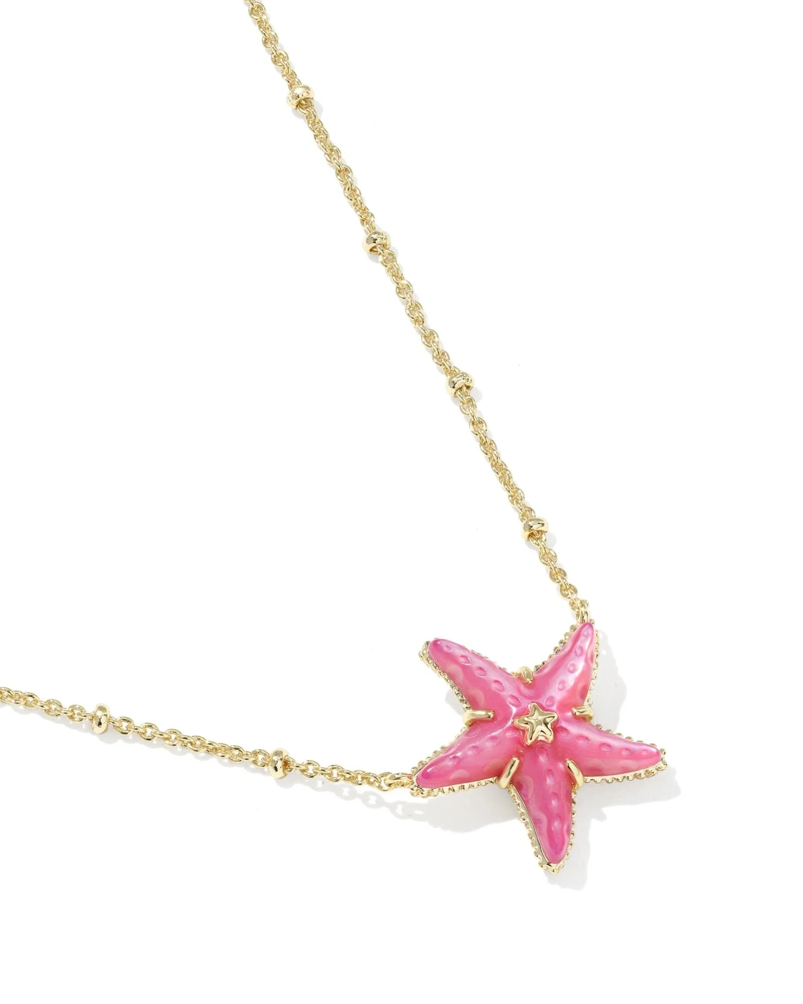 Kendra Scott Parker Starfish Gold Short Pendant Necklace - Bright Pink Mother Of Pearl - Image 2