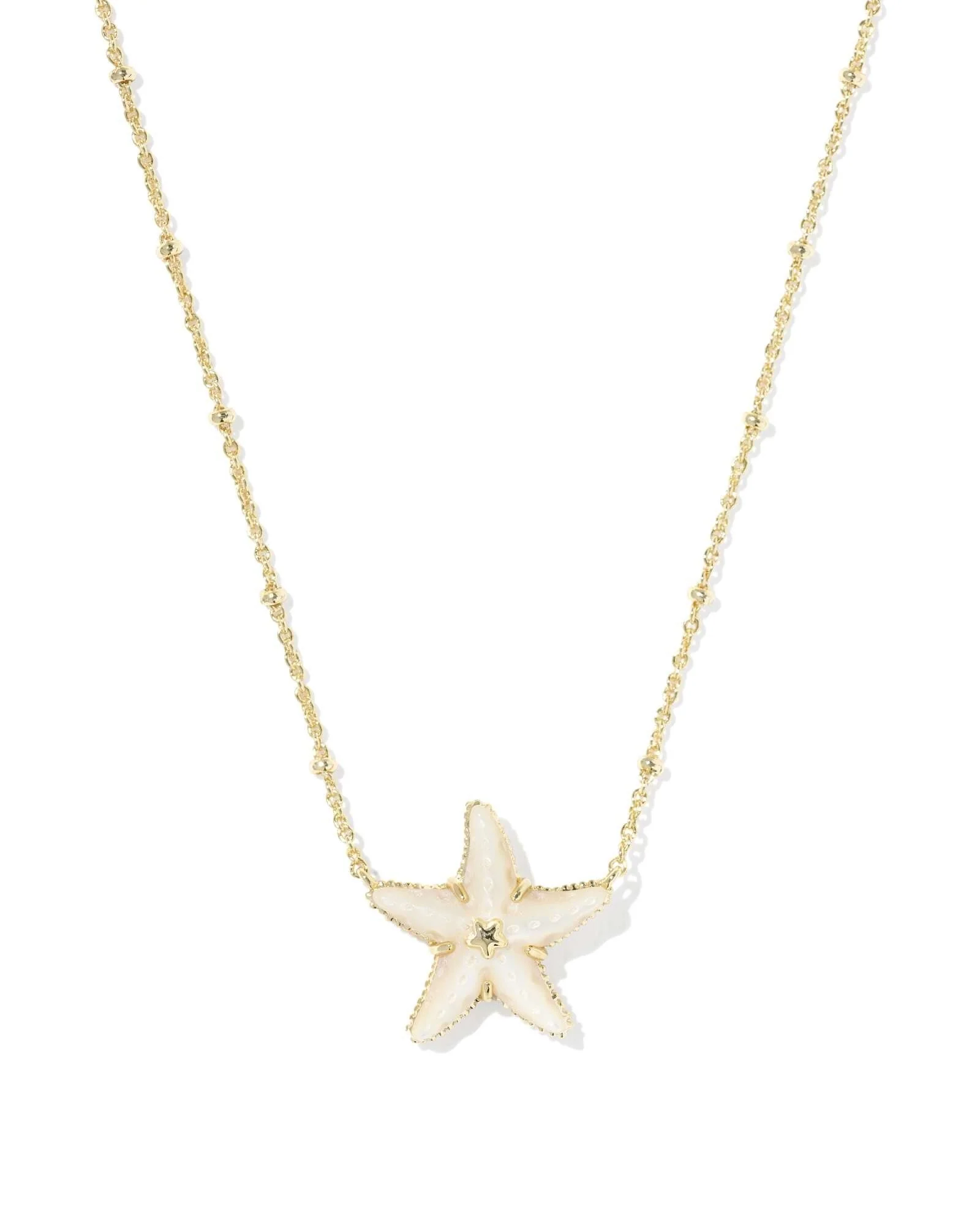 Kendra Scott Parker Starfish Gold Short Pendant Necklace - Natural Mother Of Pearl