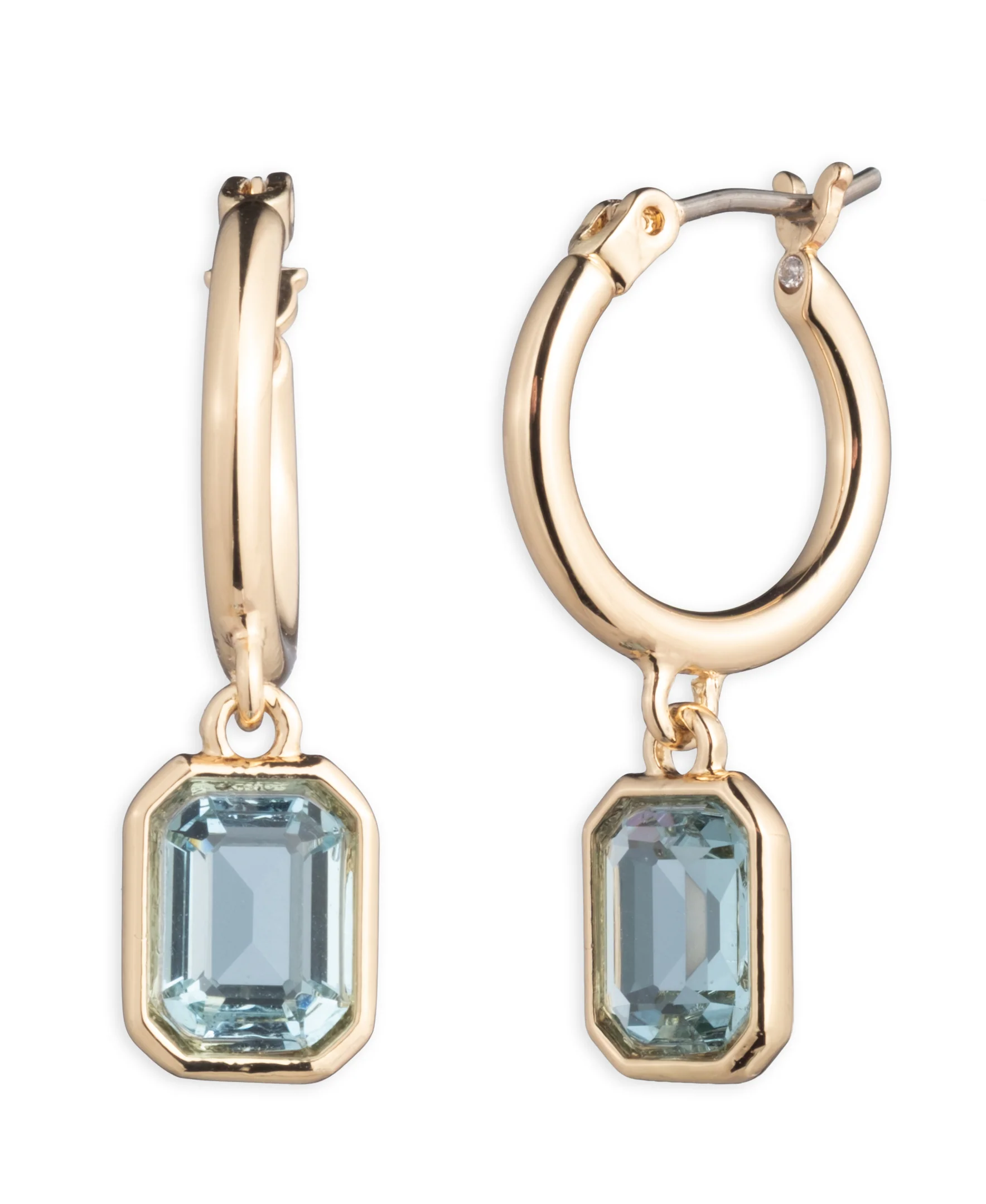 Lauren Ralph Lauren Gold-Tone Stone Hoop with Drop Earrings