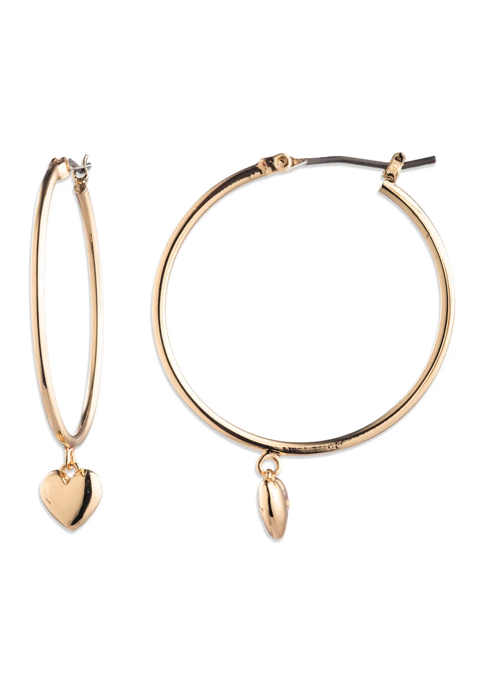 Lauren Ralph Lauren Gold-Tone Puffy Heart Hoop Earrings