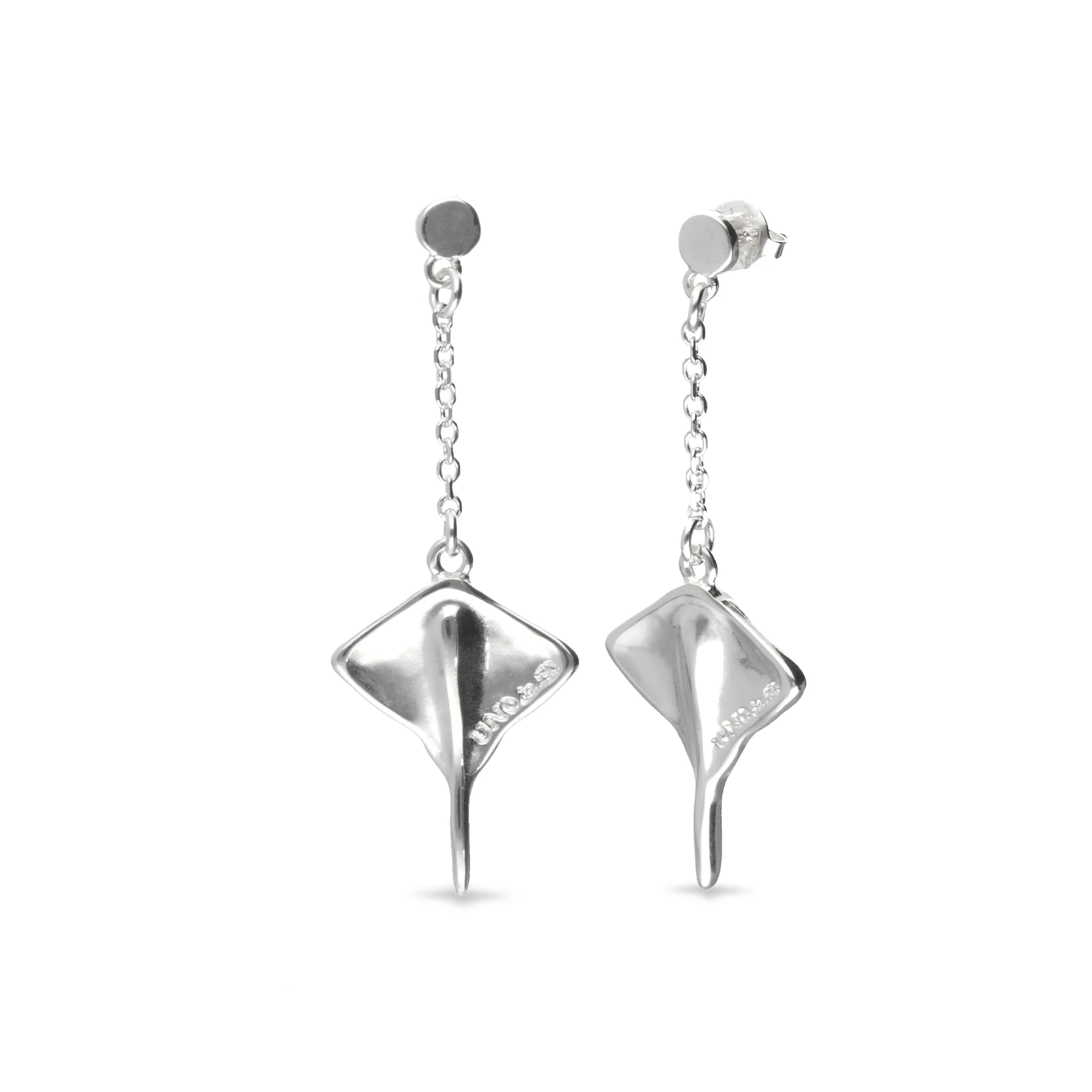 UNOde50 Ser Majestuosa Silver-Plated Manta Ray-Shaped Drop Earrings - Image 2