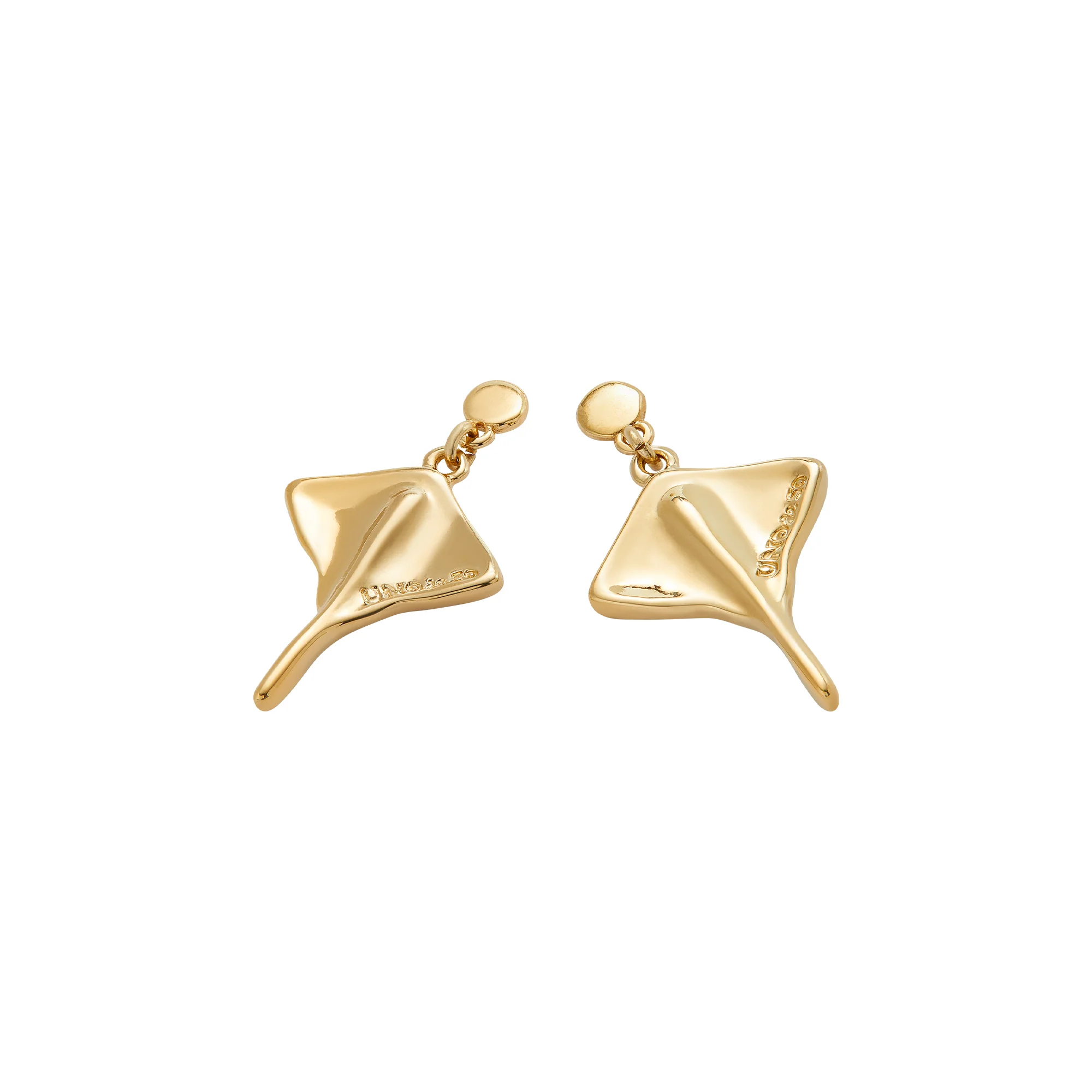 UNOde50 Ser Majestuosa Gold-Plated Manta Ray-Shaped Earrings - Image 2