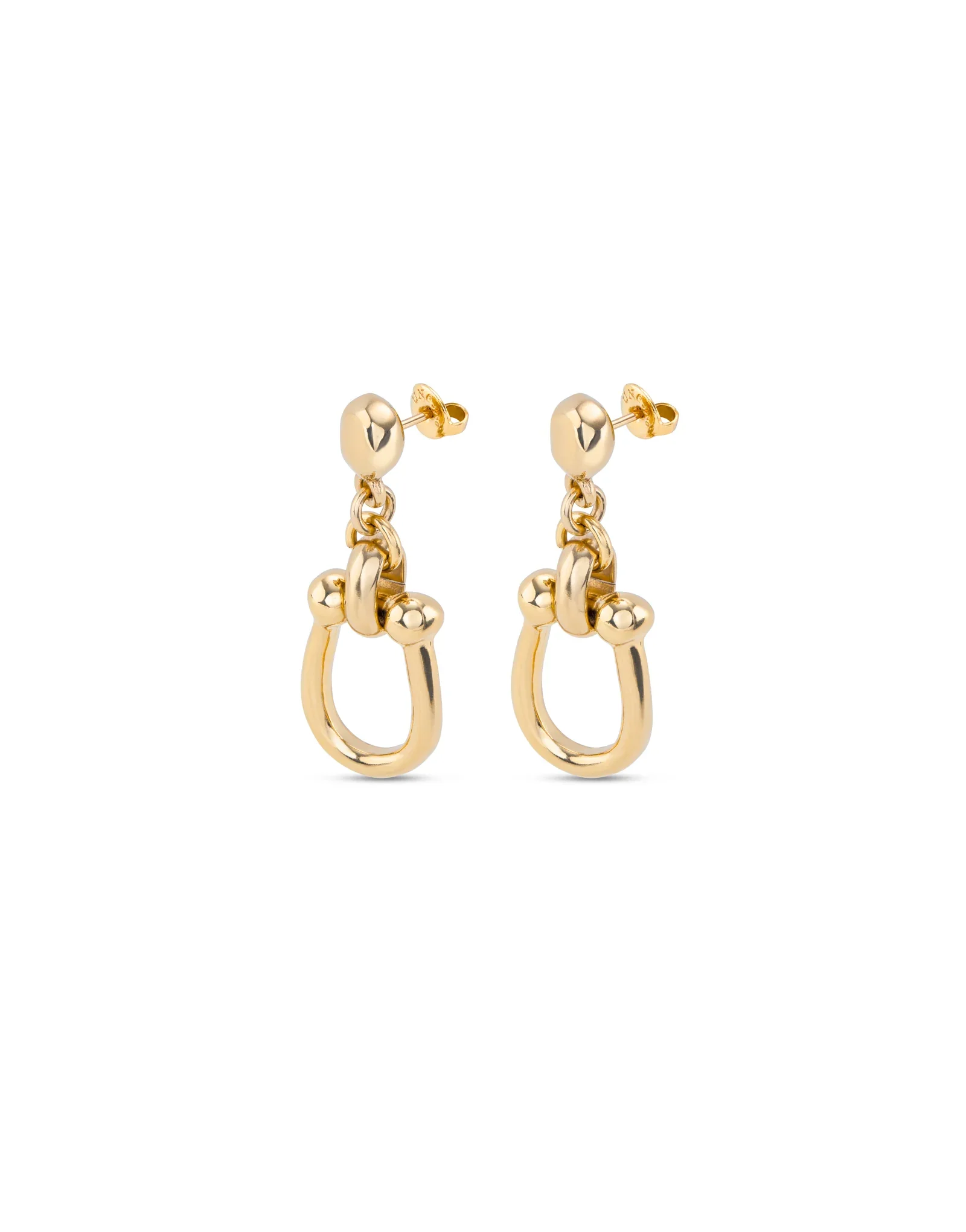 UNOde50 Youthful Gold-Plated Medium Sized Link Drop Earrings - Image 2