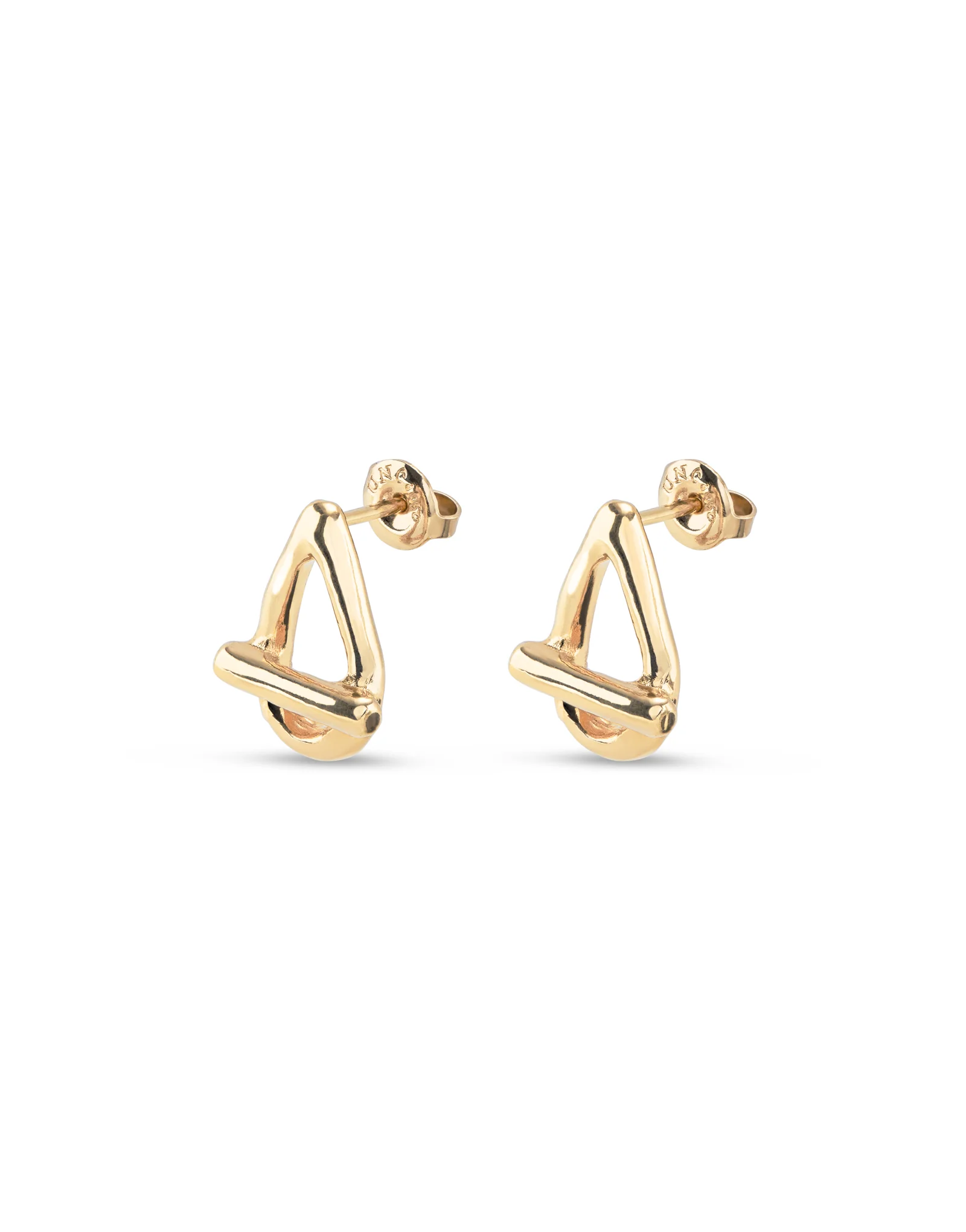 UNOde50 Youthful Gold-Plated Oval Link Drop Earrings - Image 2