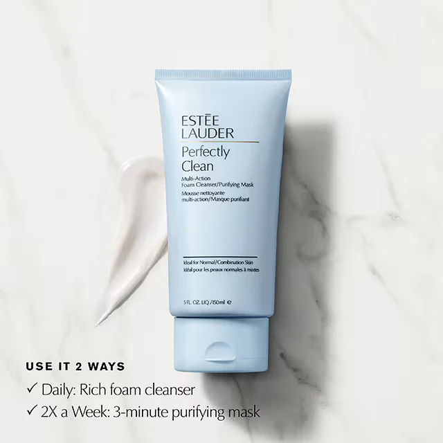 Estée Lauder Perfectly Clean Multi-Action Foam Cleanser/Purifying Mask - 5.0 oz. - Image 3