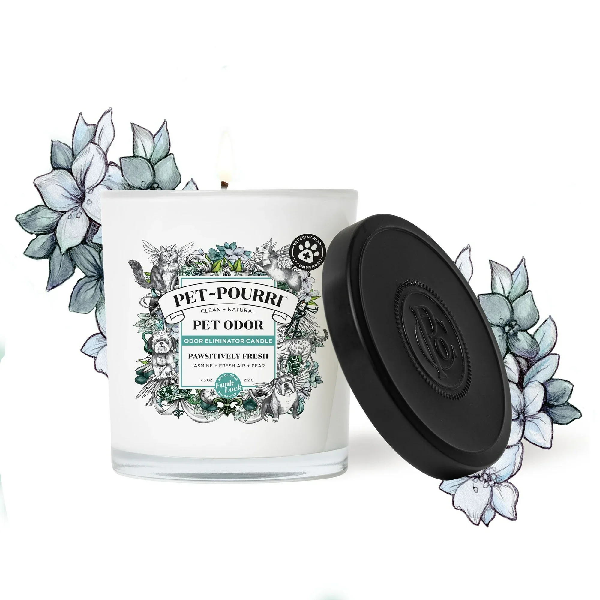 Pet~Pourri 2-in-1 Pet Odor Eliminating Pawsitively Fresh Candle - 7.5 oz. - Image 3