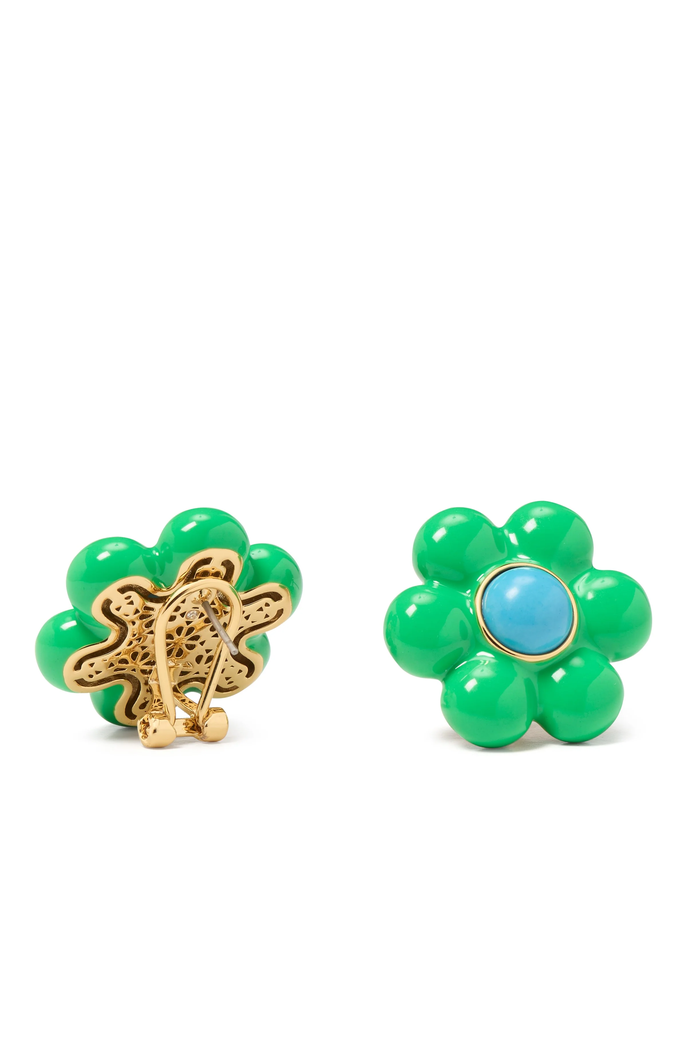 Kate Spade Stone & Enamel Petal Puff Stud Earrings