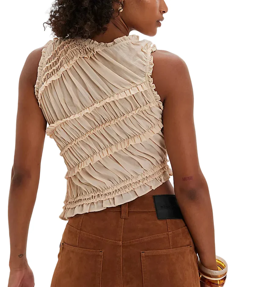 Free People Womens Pink Sands Smocked Top - Image 2