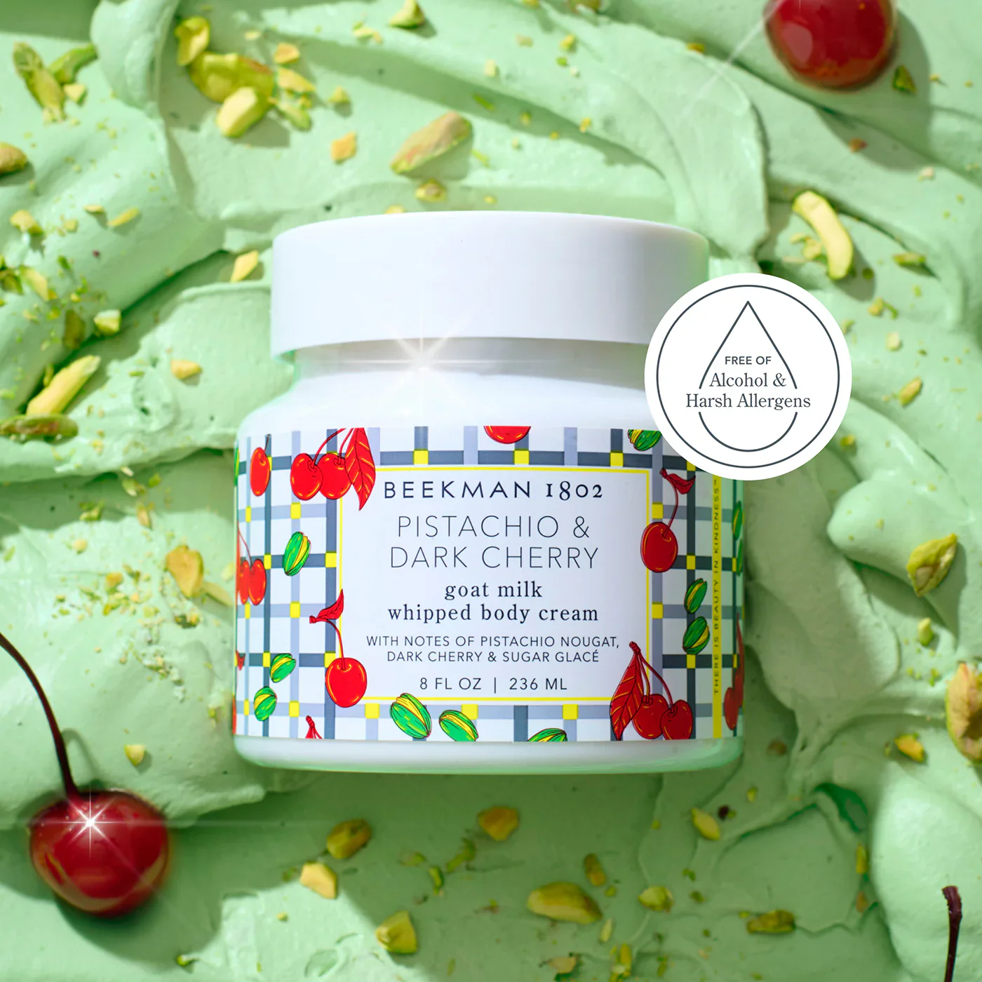 Beekman 1802 Pistachio & Dark Cherry Whipped Body Cream - Image 4