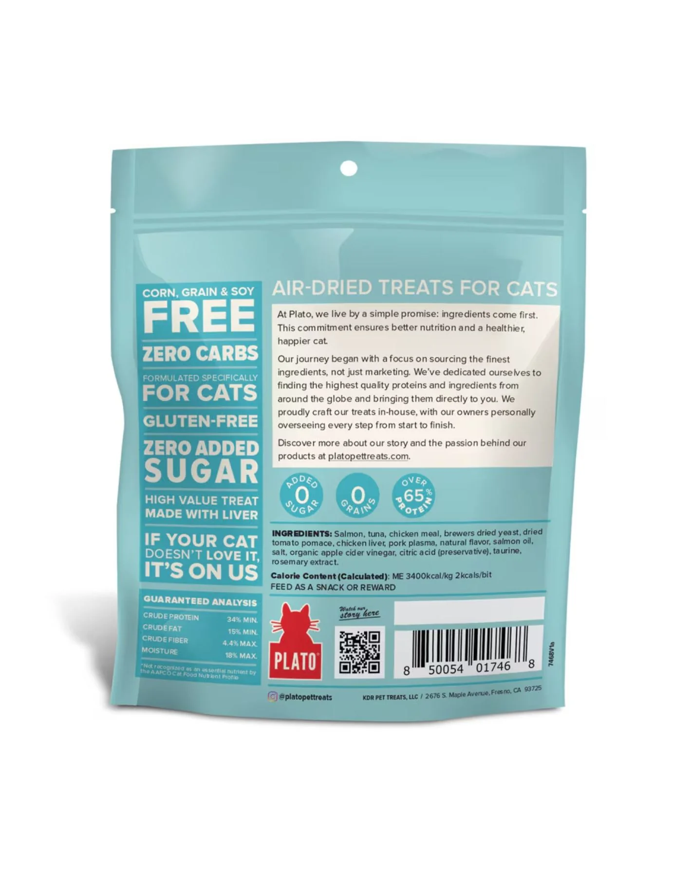 Plato Pet Treats Air-Dried Tuna & Salmon Cat Treats - 2.5 oz. - Image 2