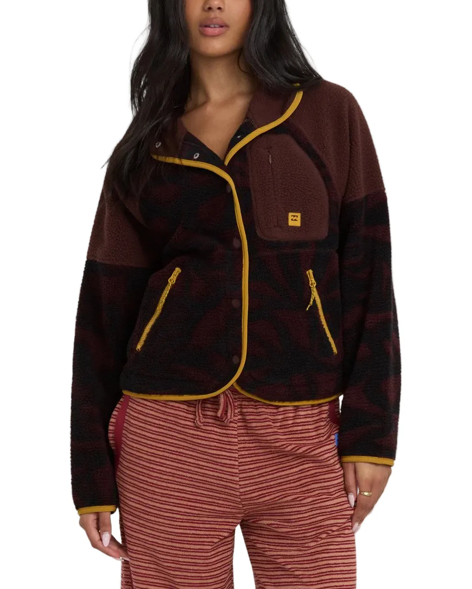 Billabong Womens Popoyo Snap Up Fleece Jacket - Image 2