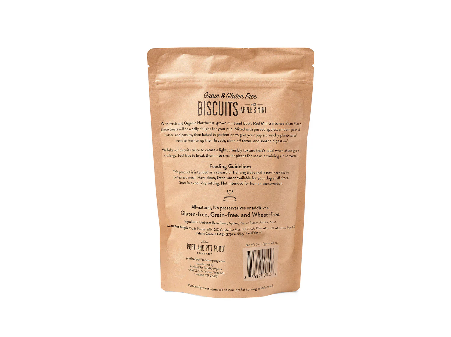 Portland Pet Food Company Grain & Gluten-Free Apple & Mint Biscuits Dog Treats - 5 oz. - Image 2